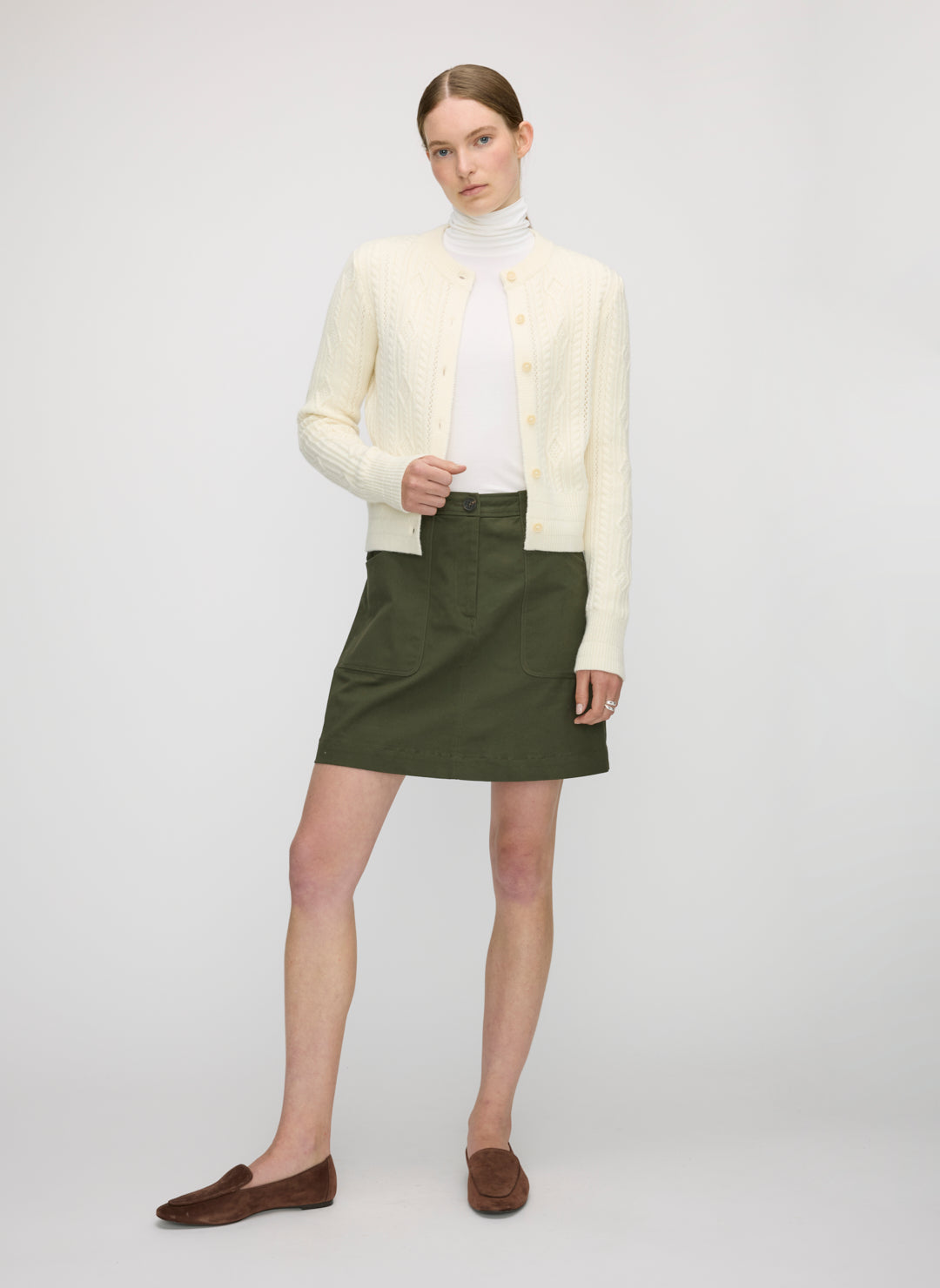 Willa Cashmere Cableknit Cardigan