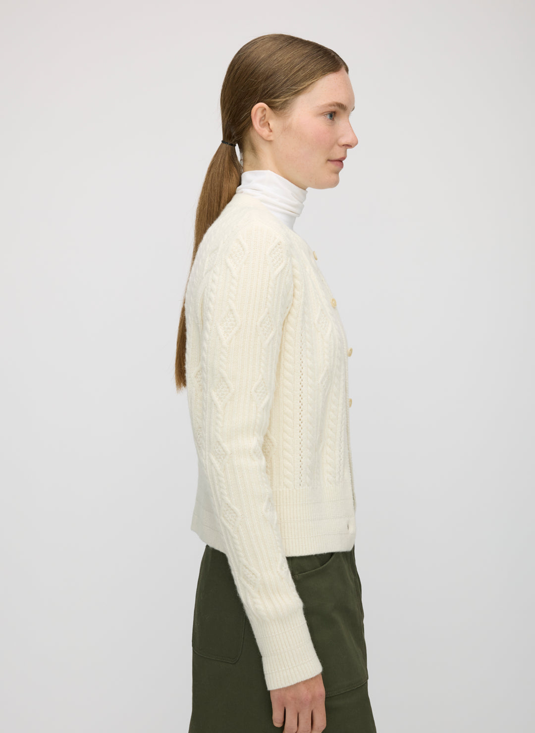 Willa Cashmere Cableknit Cardigan