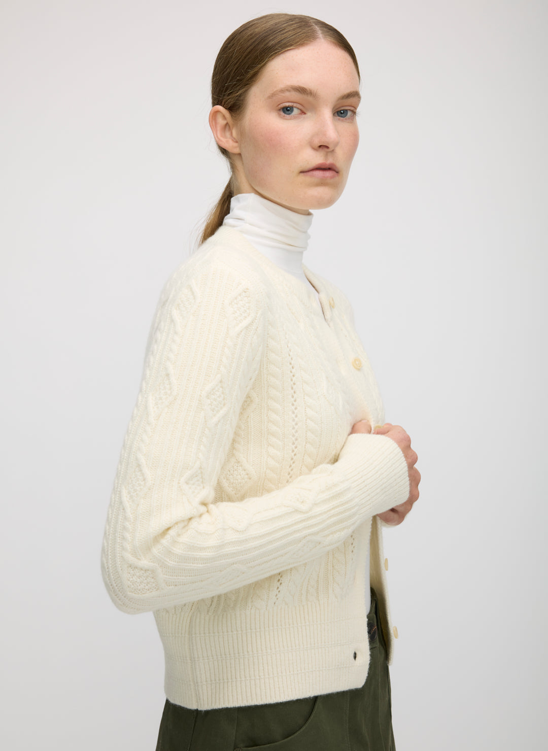 Willa Cashmere Cableknit Cardigan