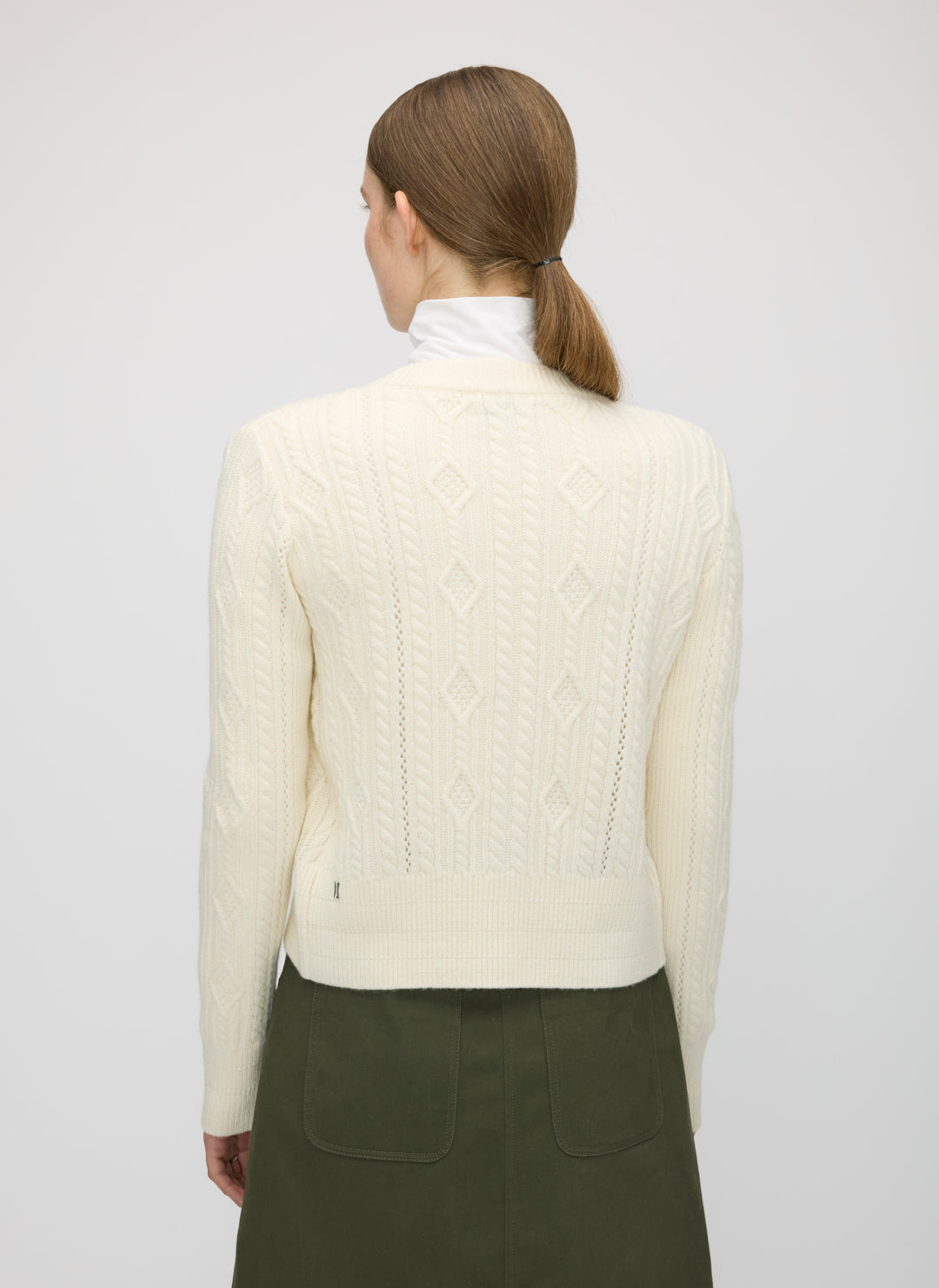 Willa Cashmere Cableknit Cardigan