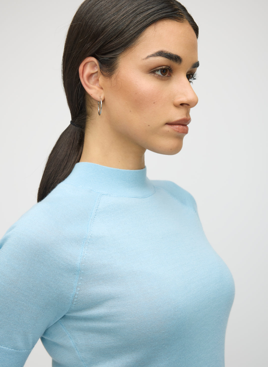 Silk Cashmere Mockneck Sweater