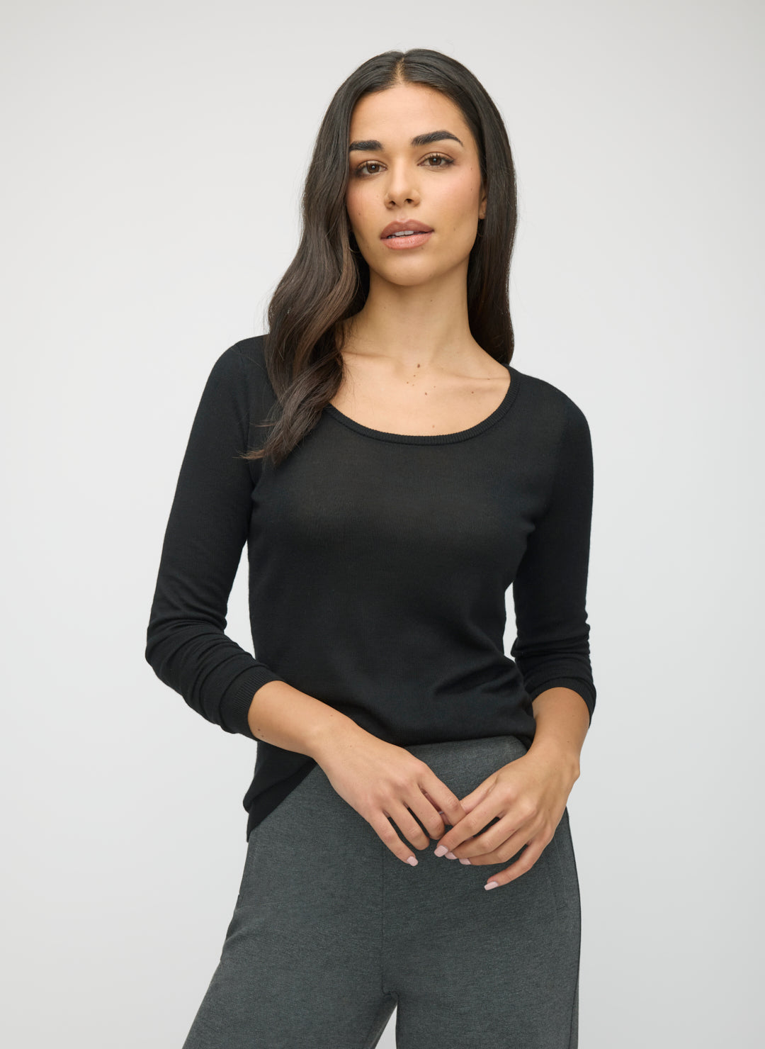 Silk Cashmere Scoopneck Sweater