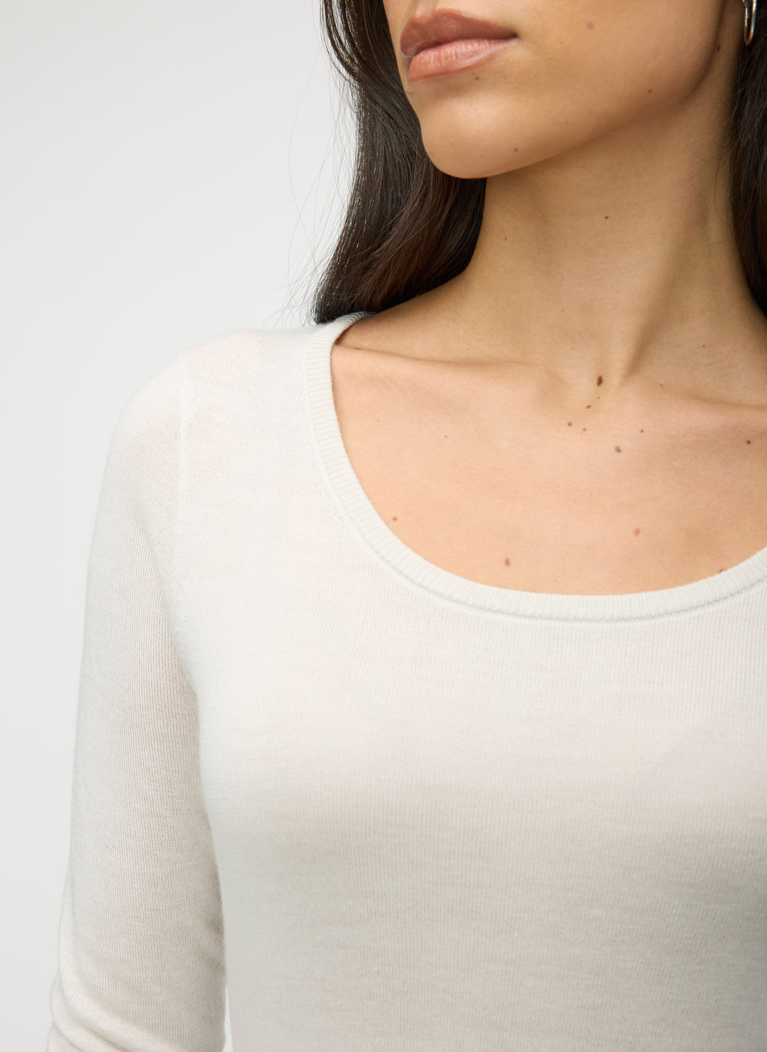 Silk Cashmere Scoopneck Sweater