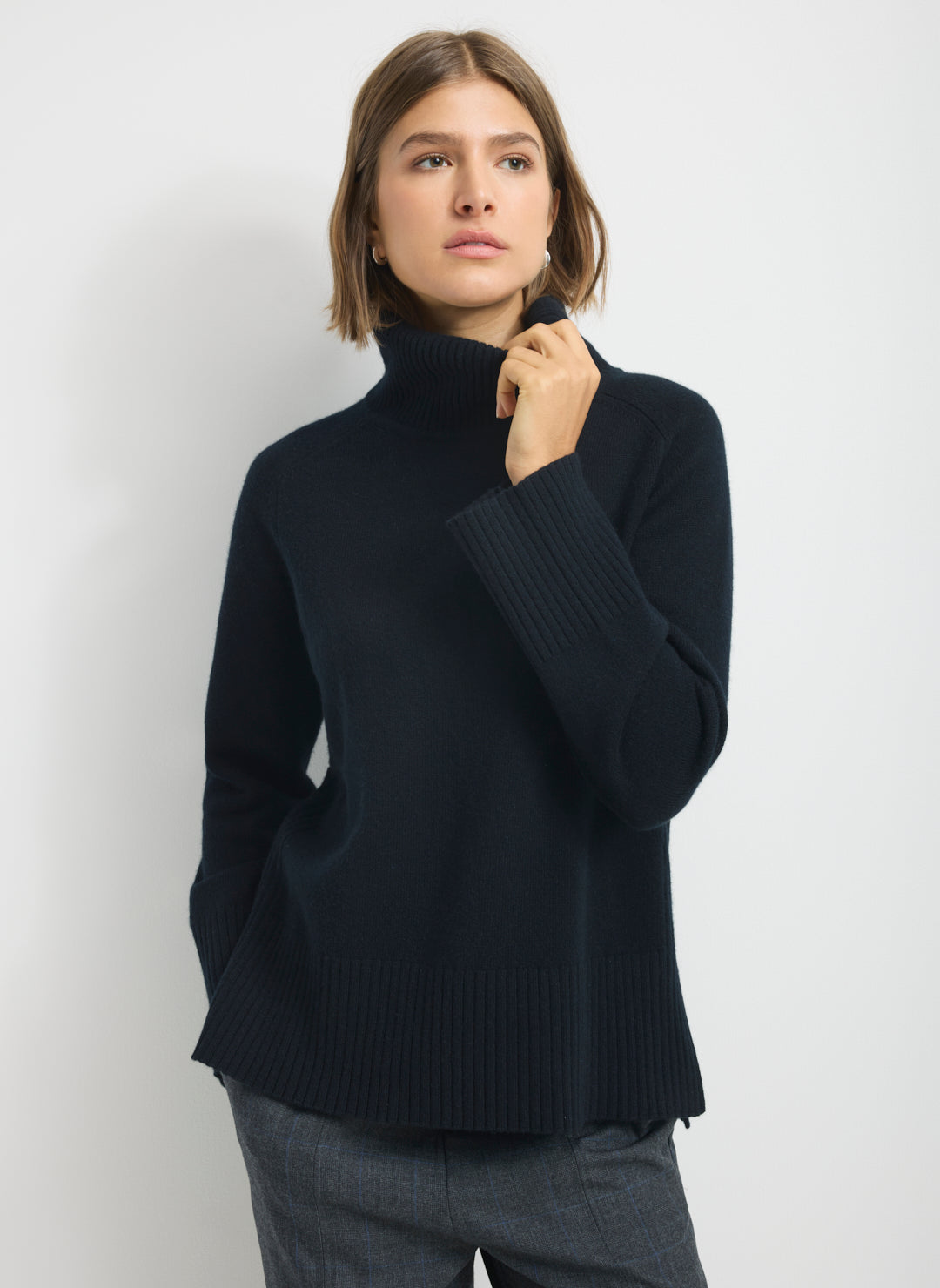 Kit Cashmerino Relaxed Funnel Neck Sweater