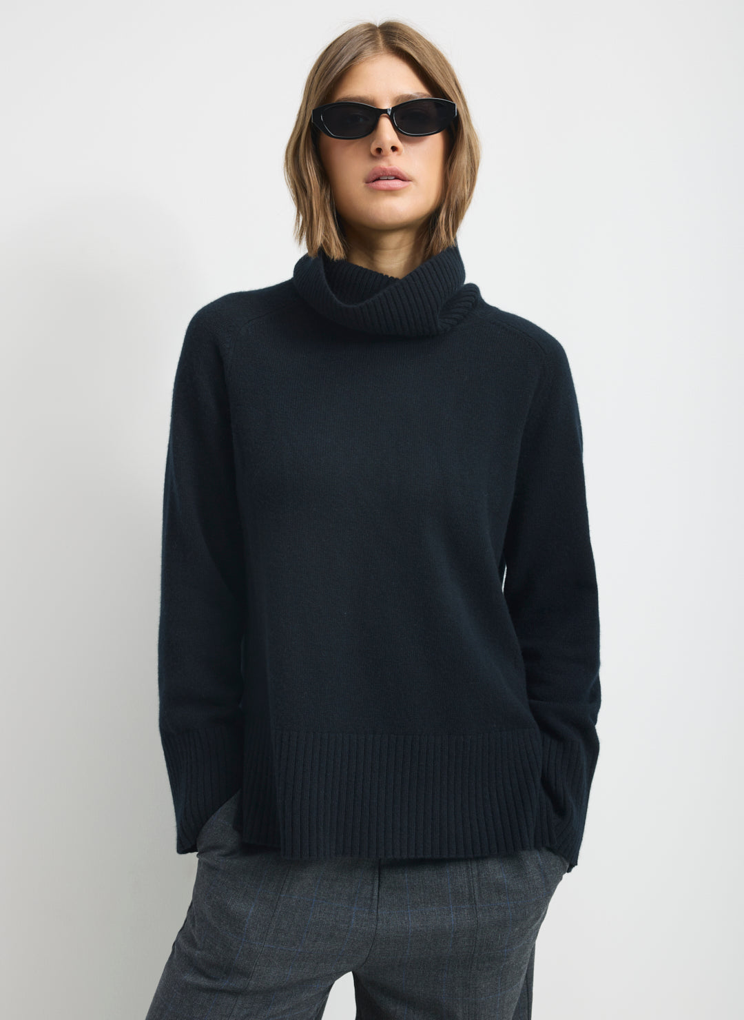 Kit Cashmerino Relaxed Funnel Neck Sweater