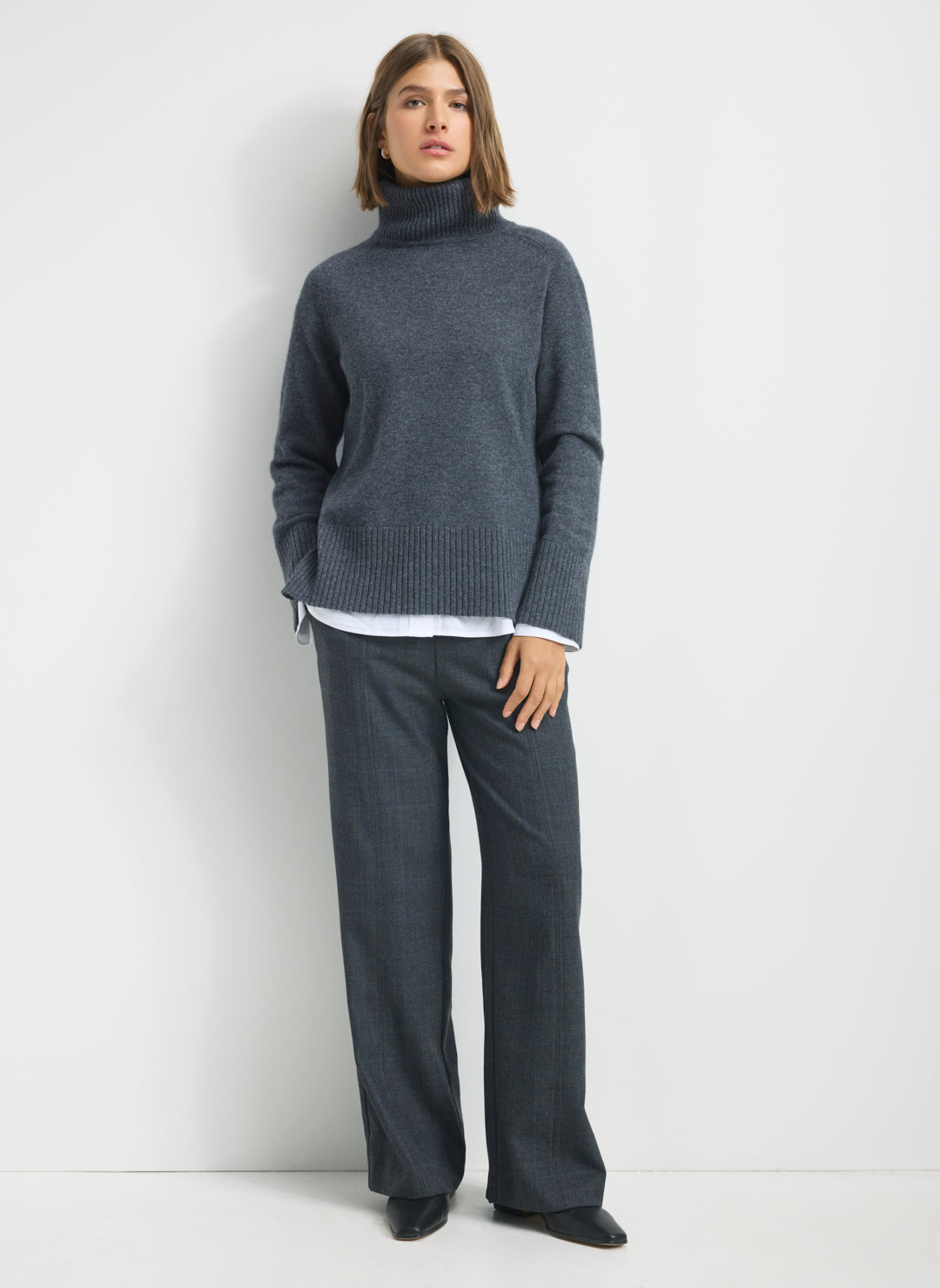 Kit Cashmerino Relaxed Funnel Neck Sweater