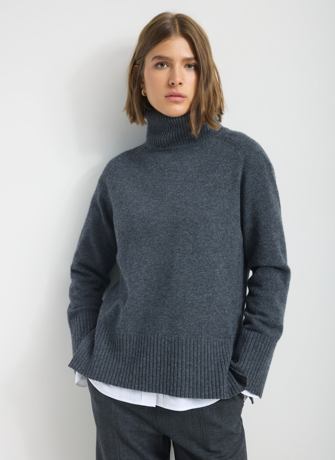 Kit Cashmerino Relaxed Funnel Neck Sweater