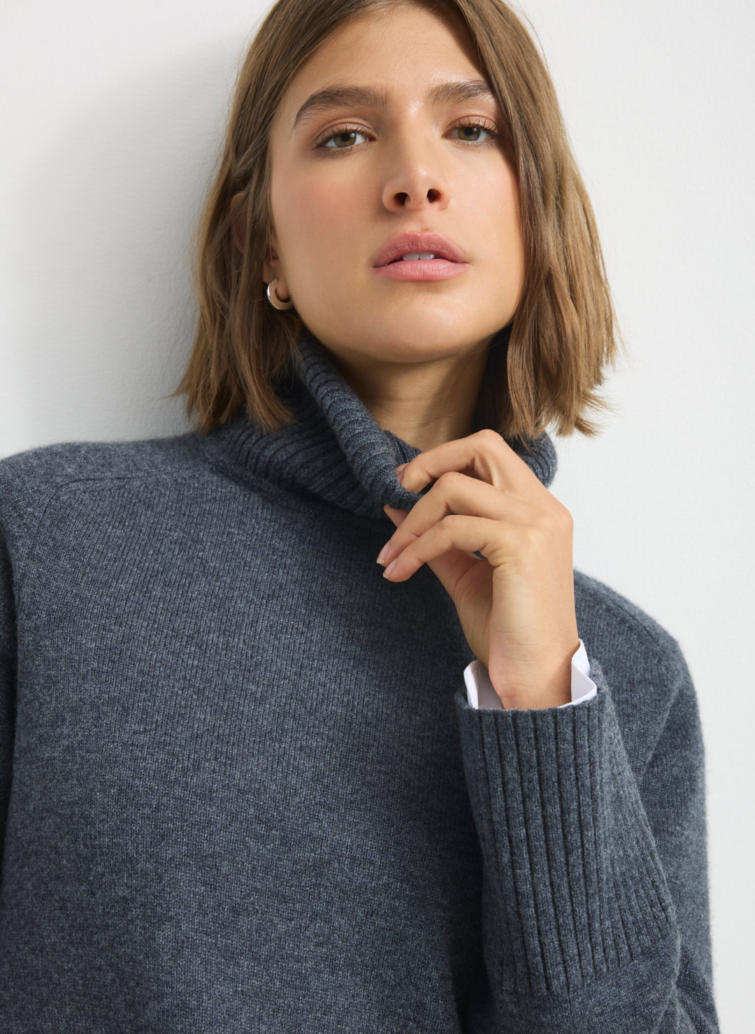 Kit Cashmerino Relaxed Funnel Neck Sweater