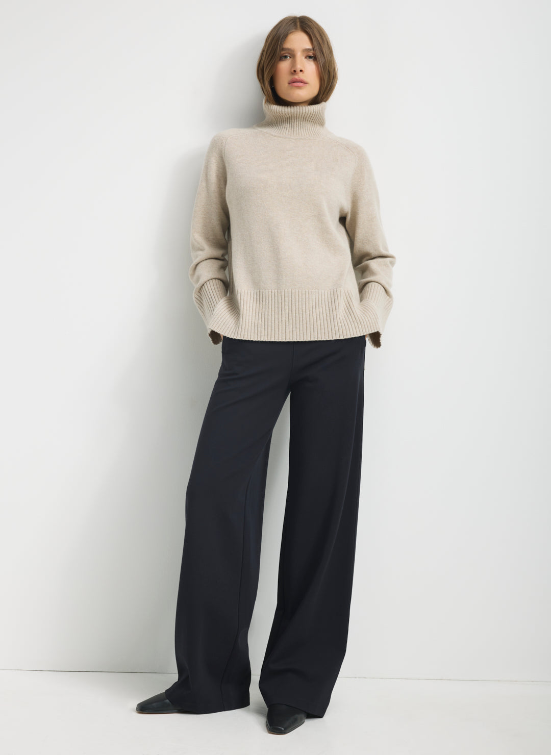 Kit Cashmerino Relaxed Funnel Neck Sweater