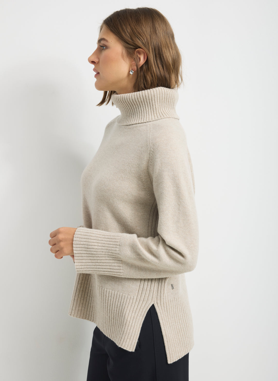 Kit Cashmerino Relaxed Funnel Neck Sweater