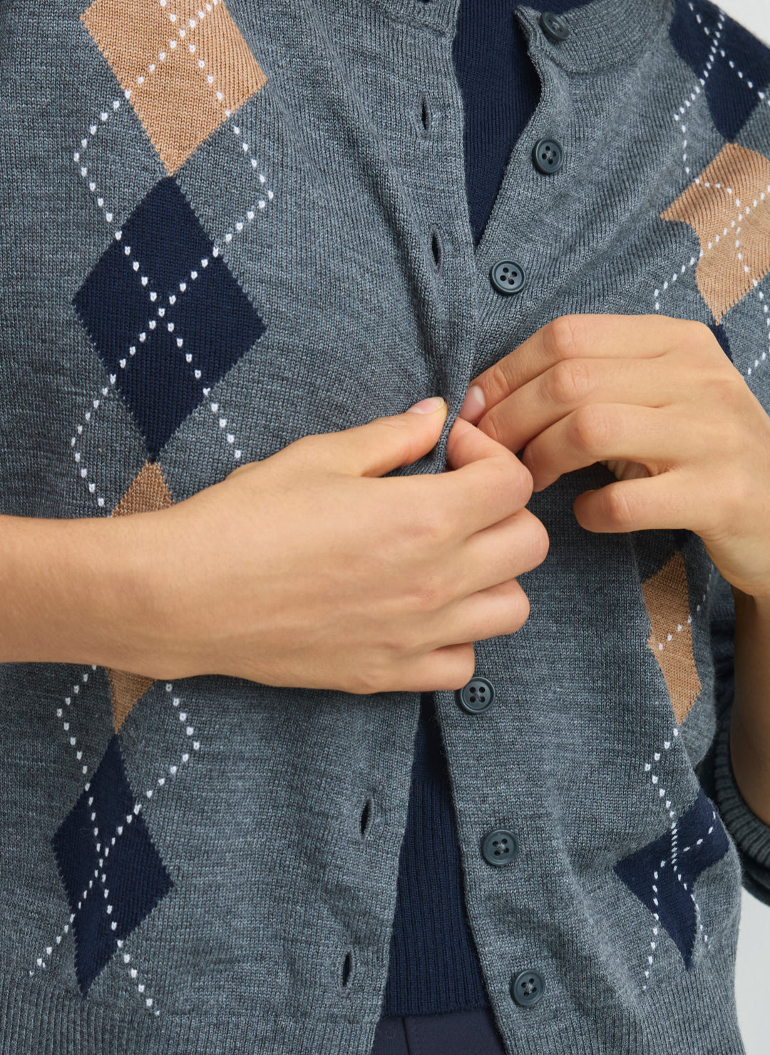 Effortless Merino Classic Argyle Cardigan