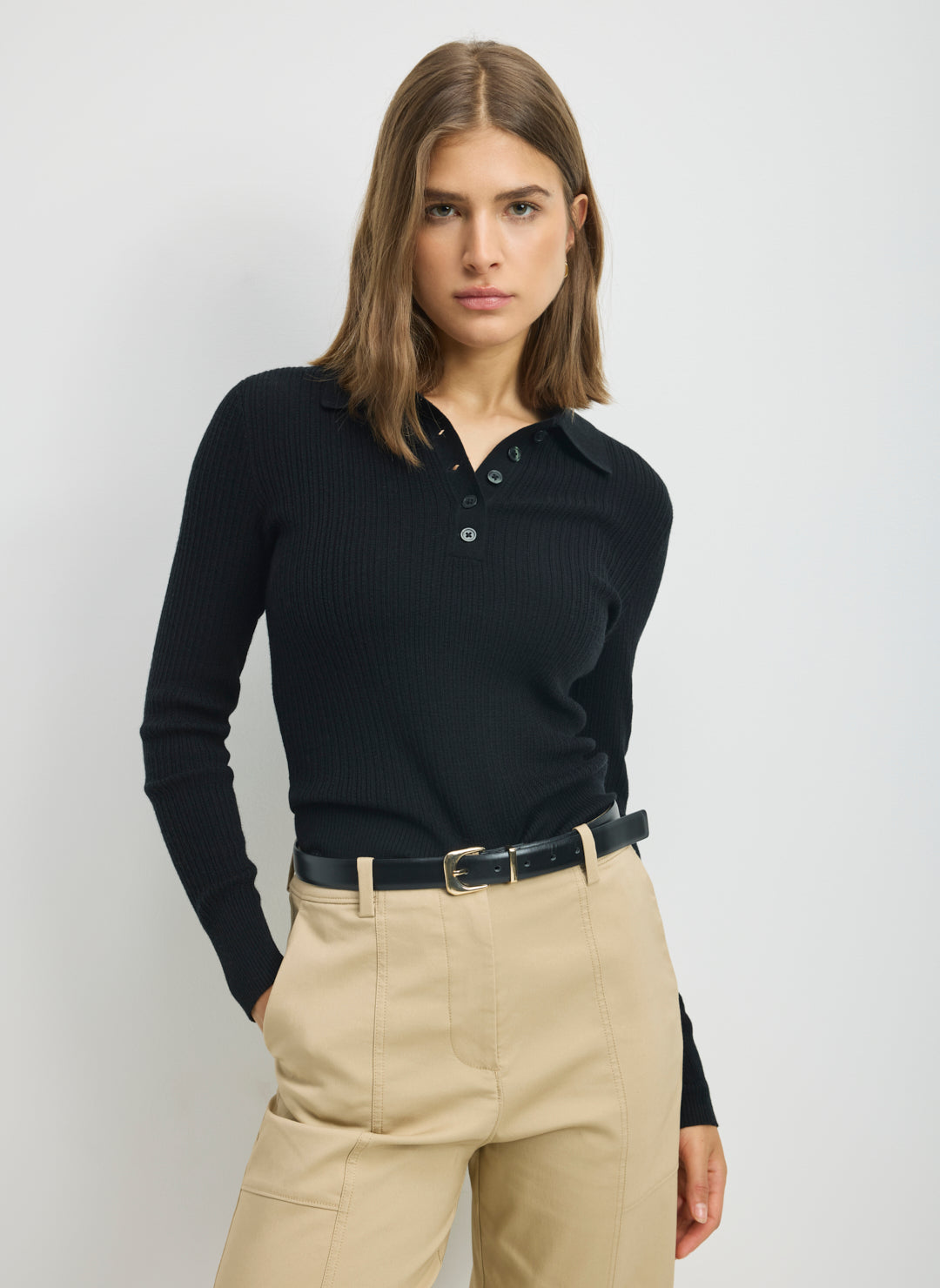 Effortless Merino Preppy Polo Sweater