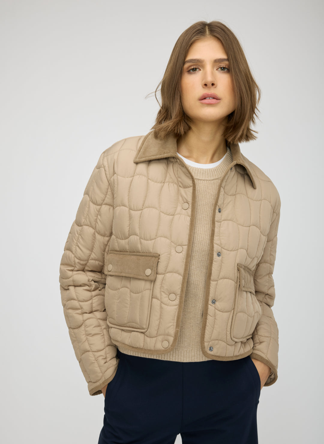 Ivy Recycled Quilted Cropped Jacket