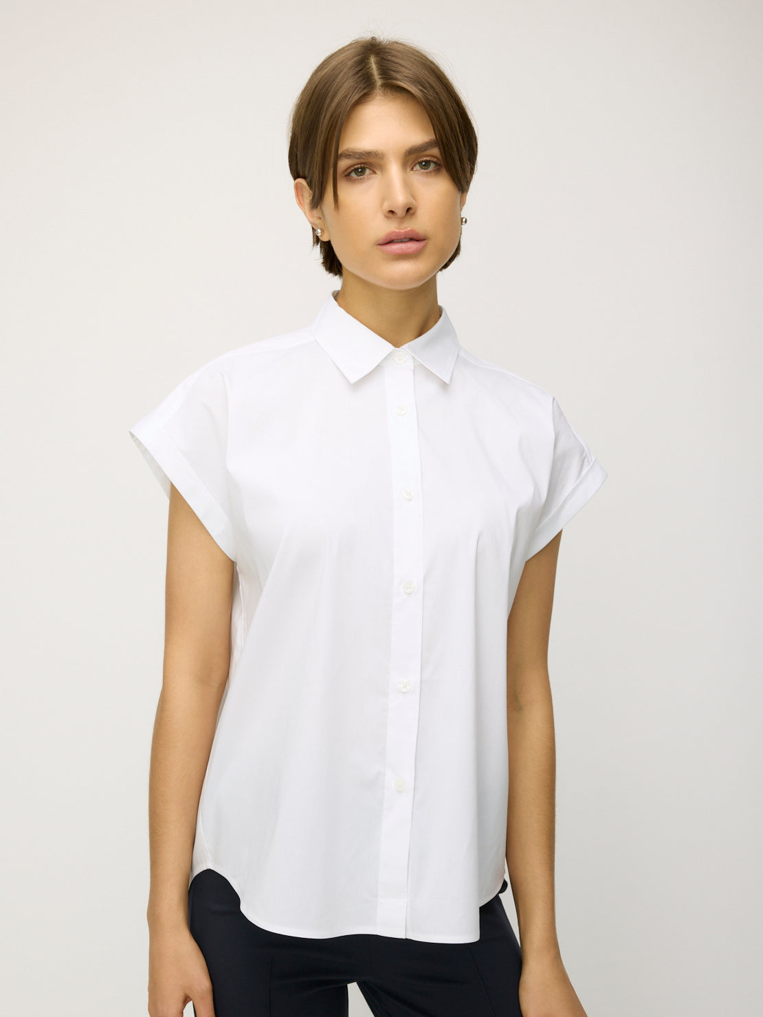 Cotton Linen Blouse Women's Summer Tops - Cute Short Sleeve Collared Tunic For Casual Wear Cotton Linen Summer Blouse Tunic