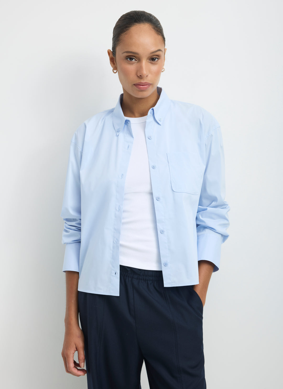 Celina Cooling Cotton Boxy Button Down