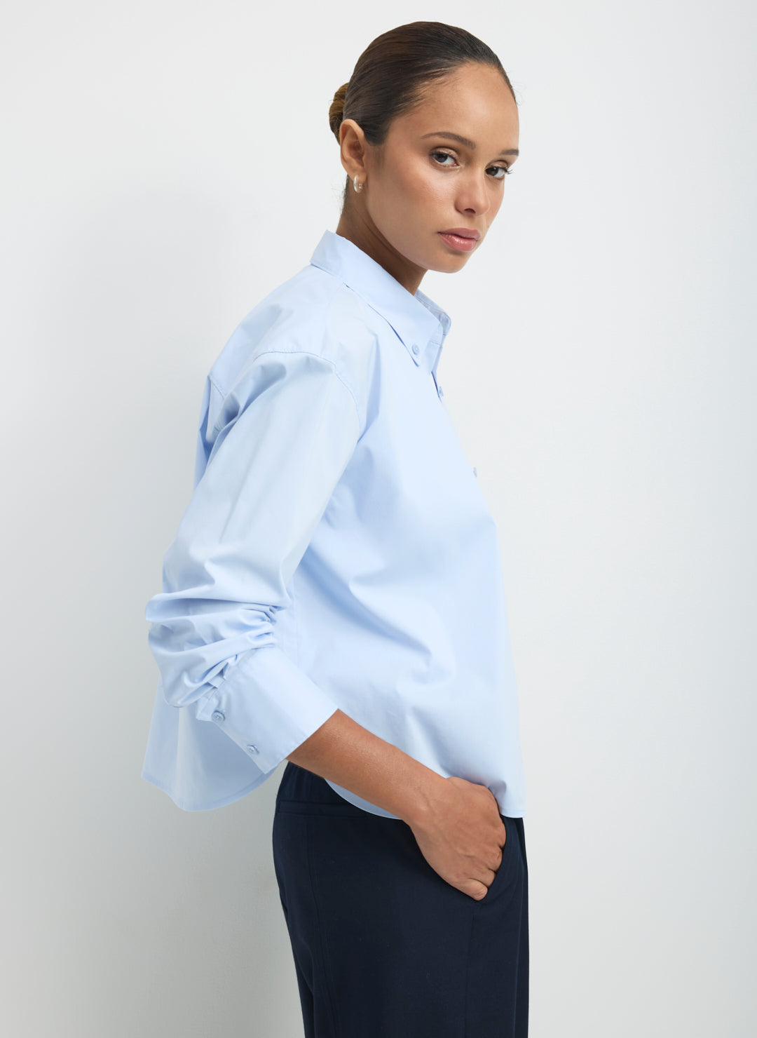Celina Cooling Cotton Boxy Button Down