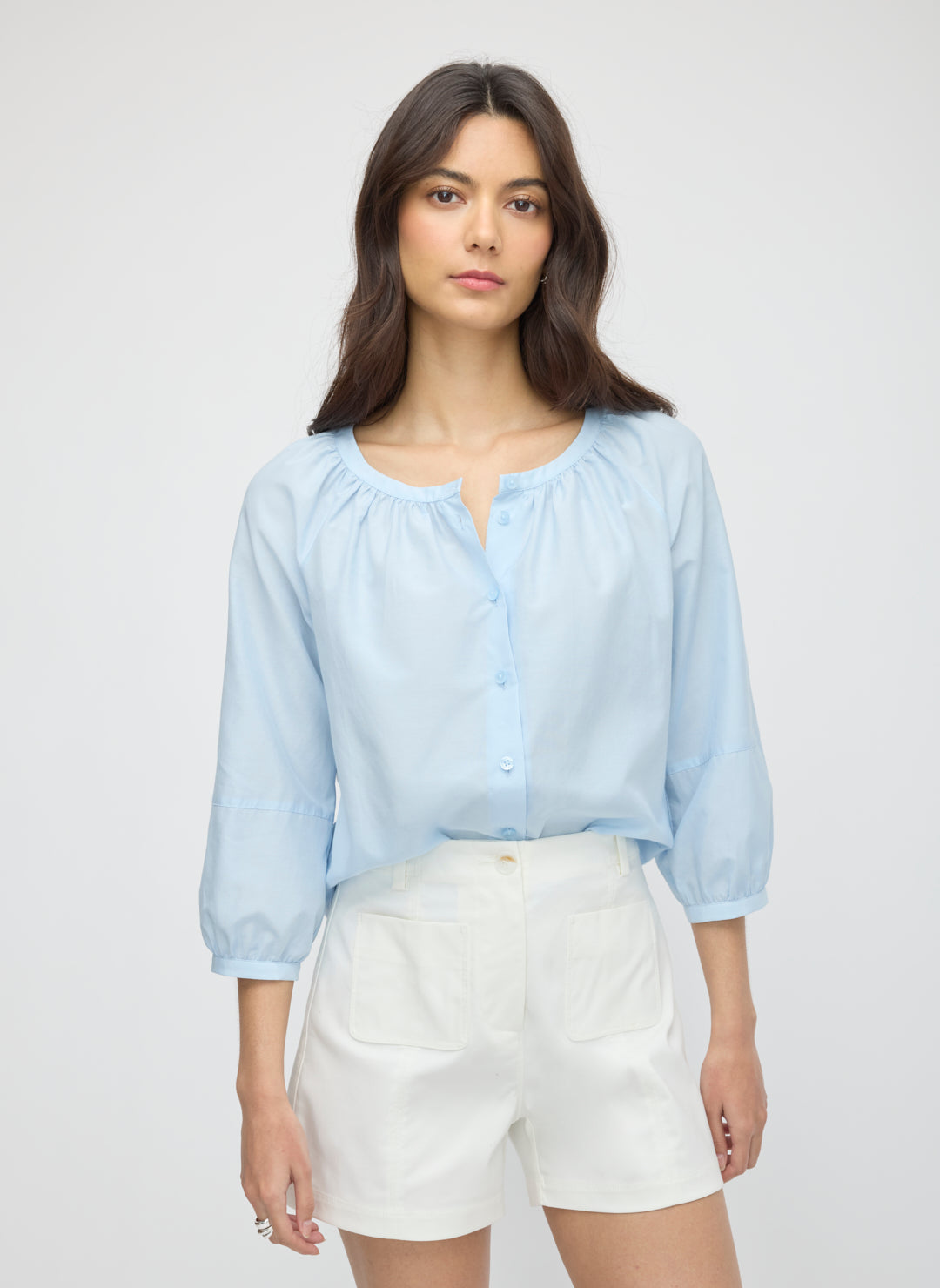 Silk Blend Poet's Blouse