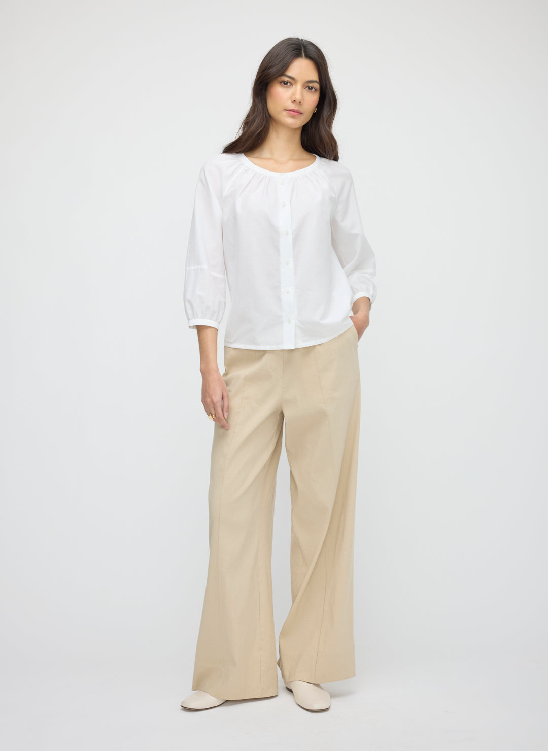 Silk Blend Poet's Blouse