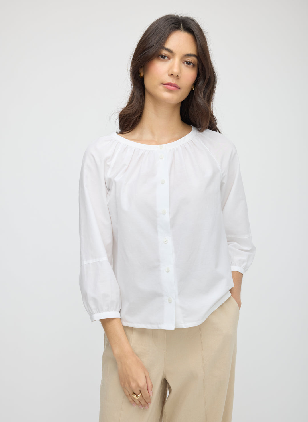 Silk Blend Poet's Blouse