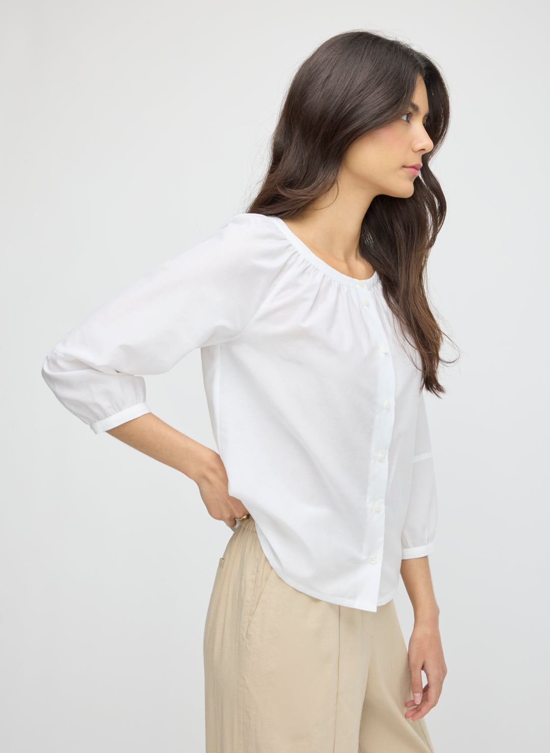 Silk Blend Poet's Blouse