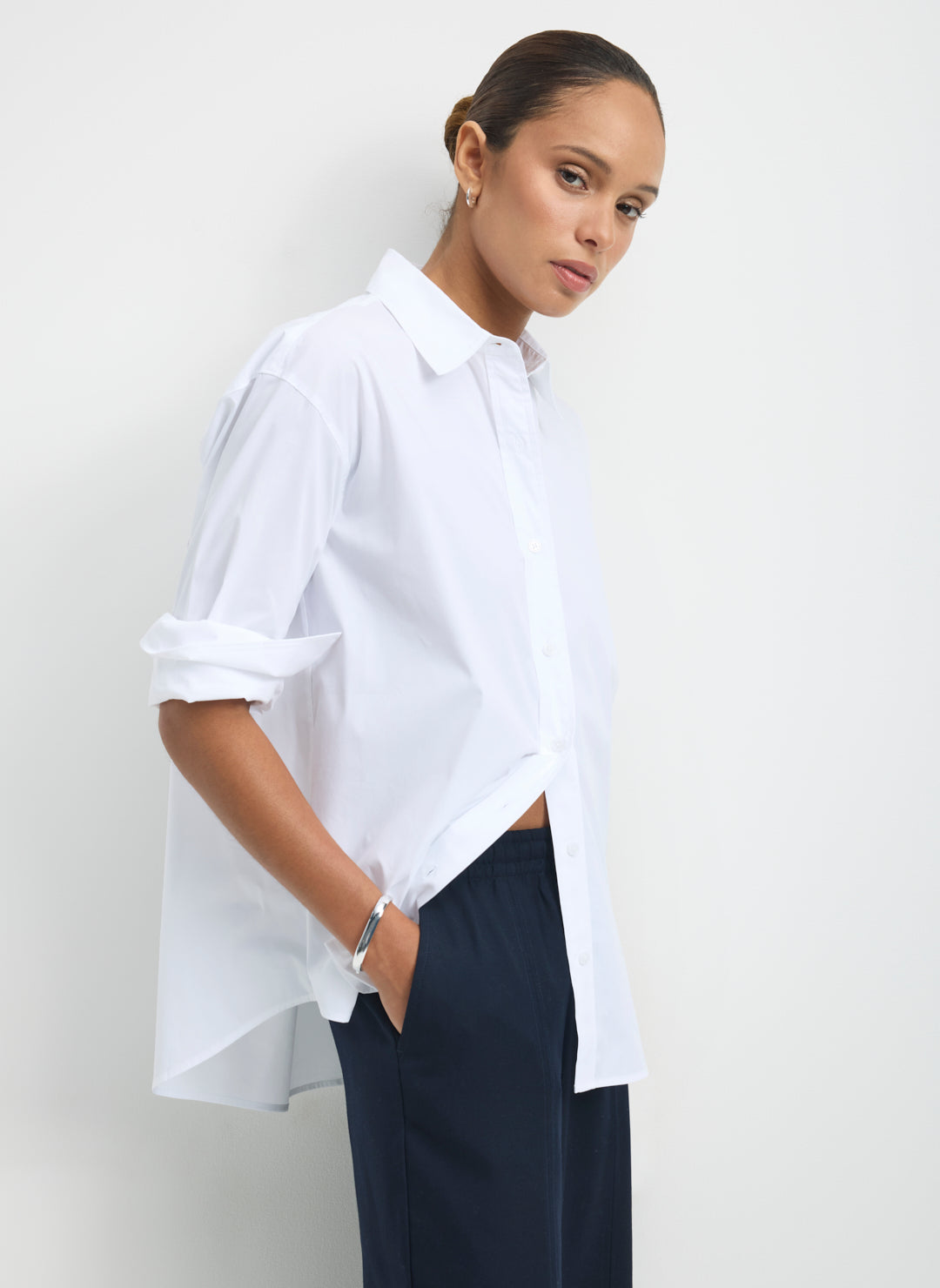Celina Cooling Cotton Oversized Button Down