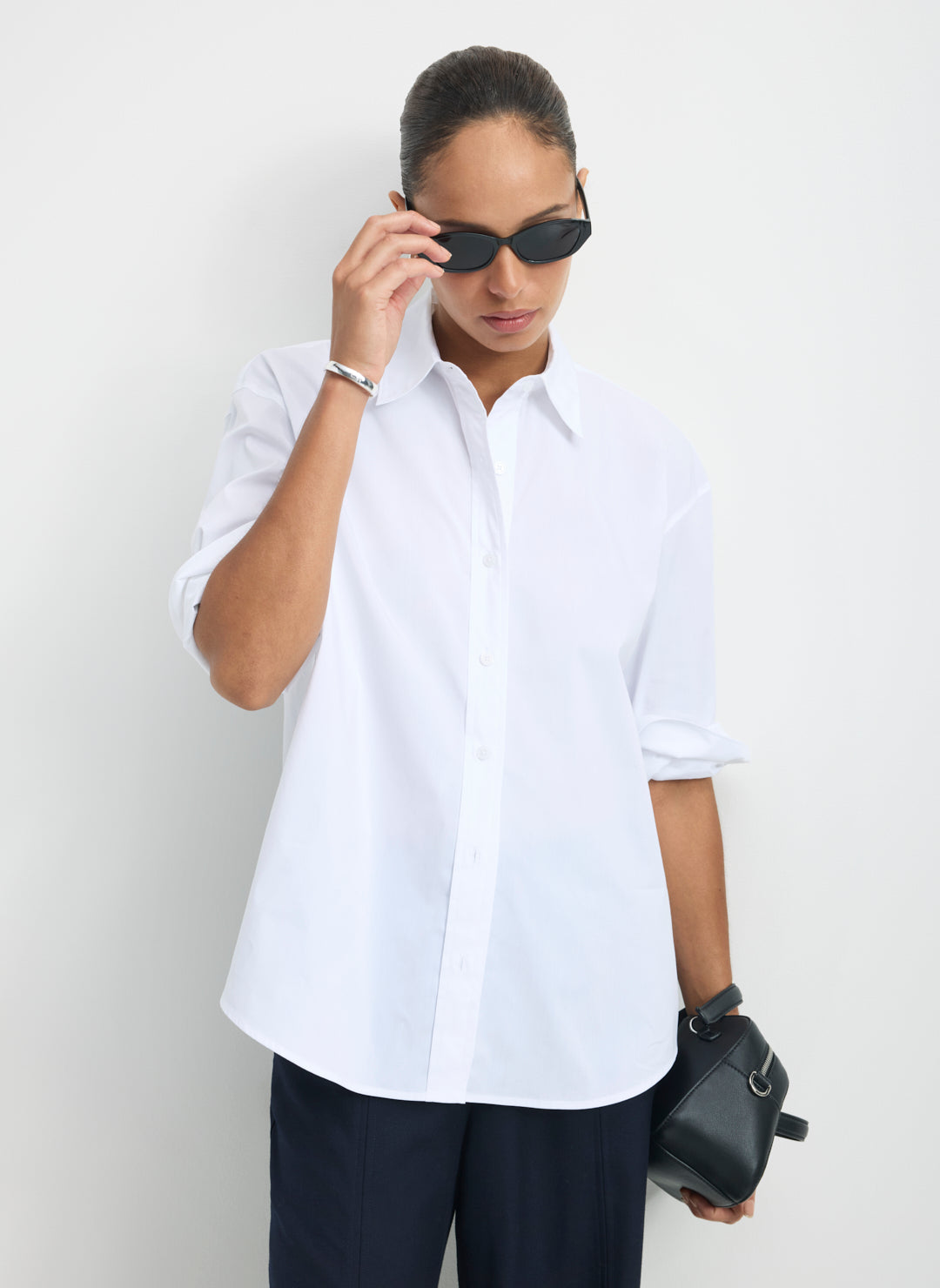 Celina Cooling Cotton Oversized Button Down