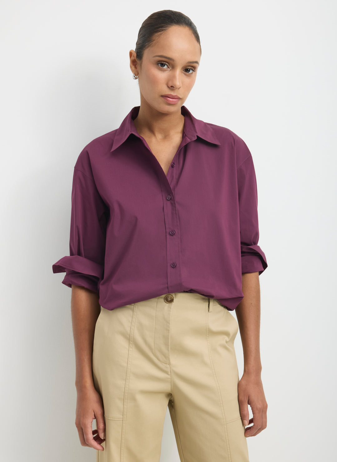 Celina Cooling Cotton Oversized Button Down