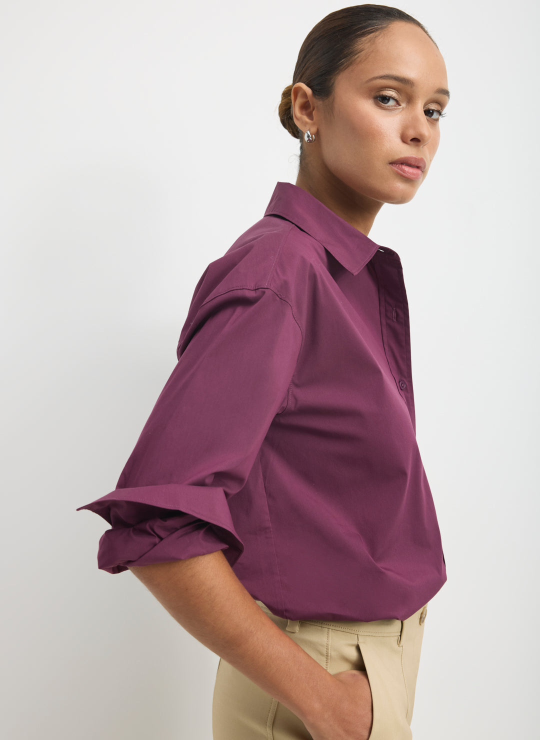 Celina Cooling Cotton Oversized Button Down