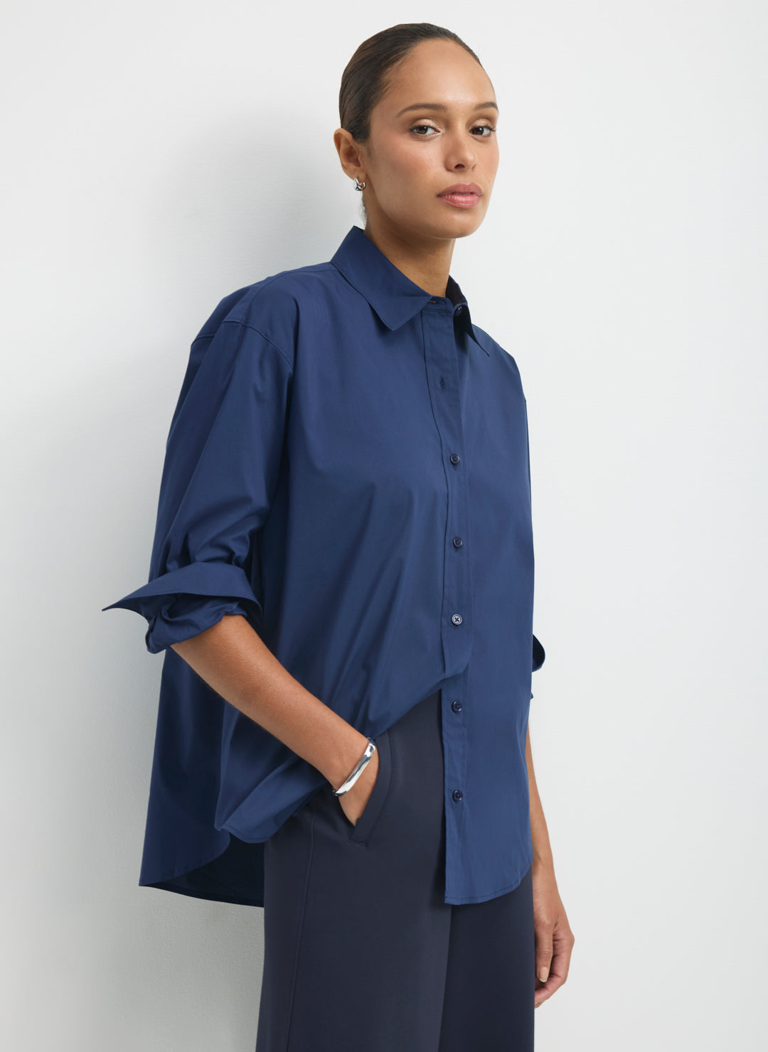 Celina Cooling Cotton Oversized Button Down