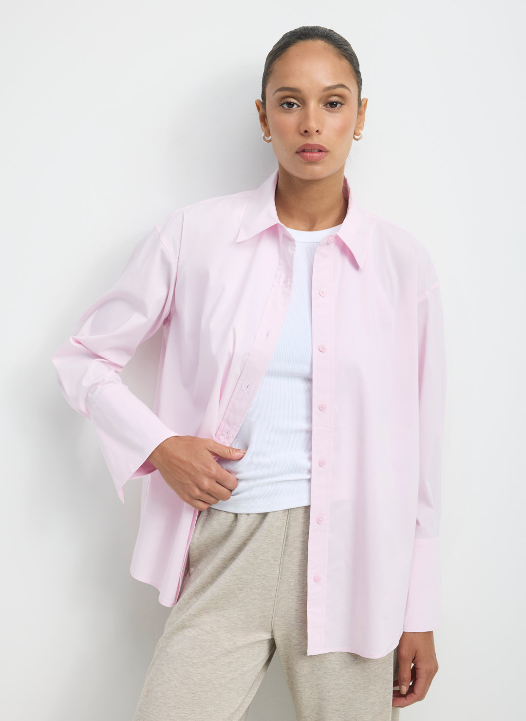 Celina Cooling Cotton Oversized Button Down