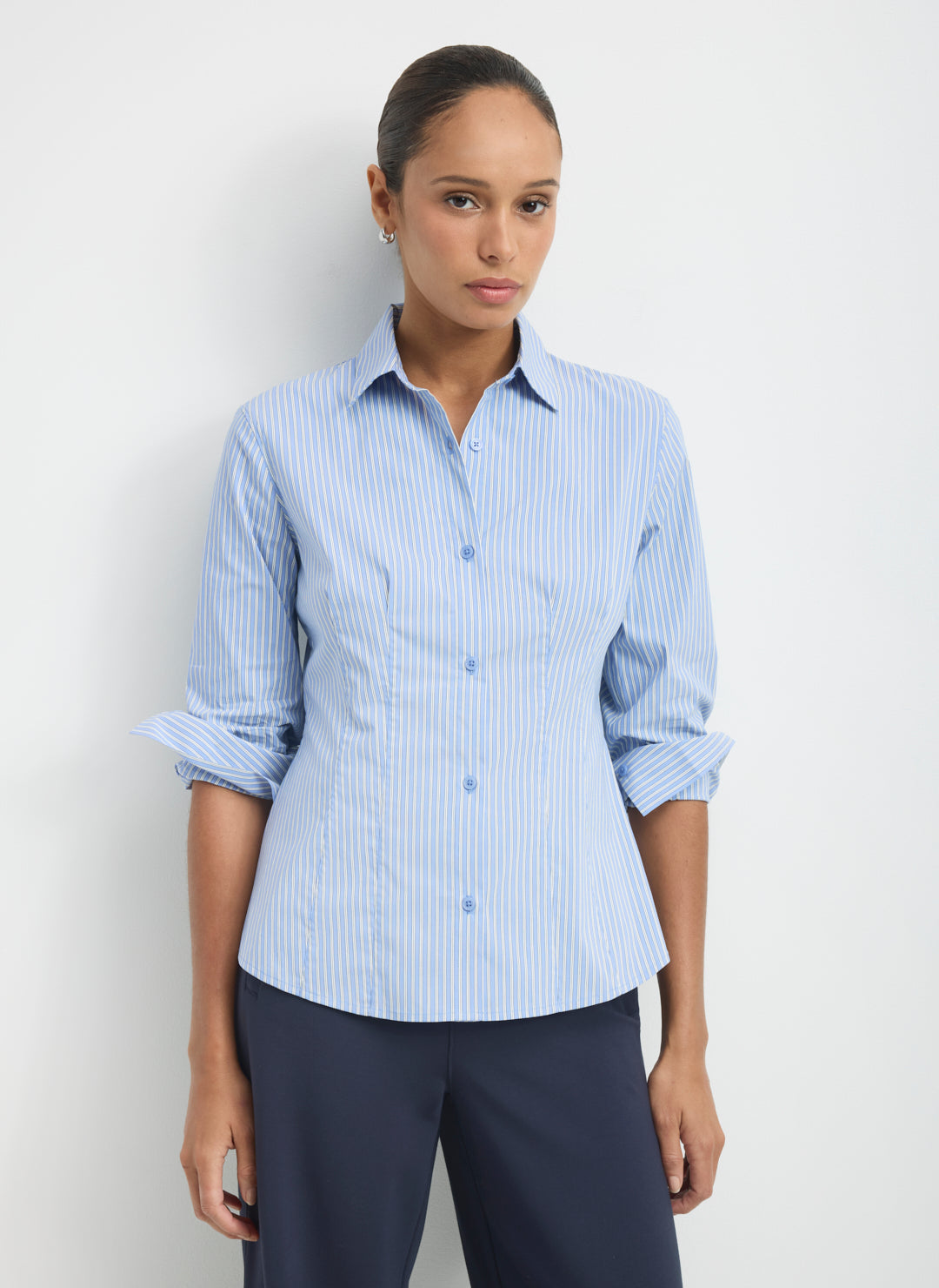 Celina Cooling Cotton Fitted Button Down