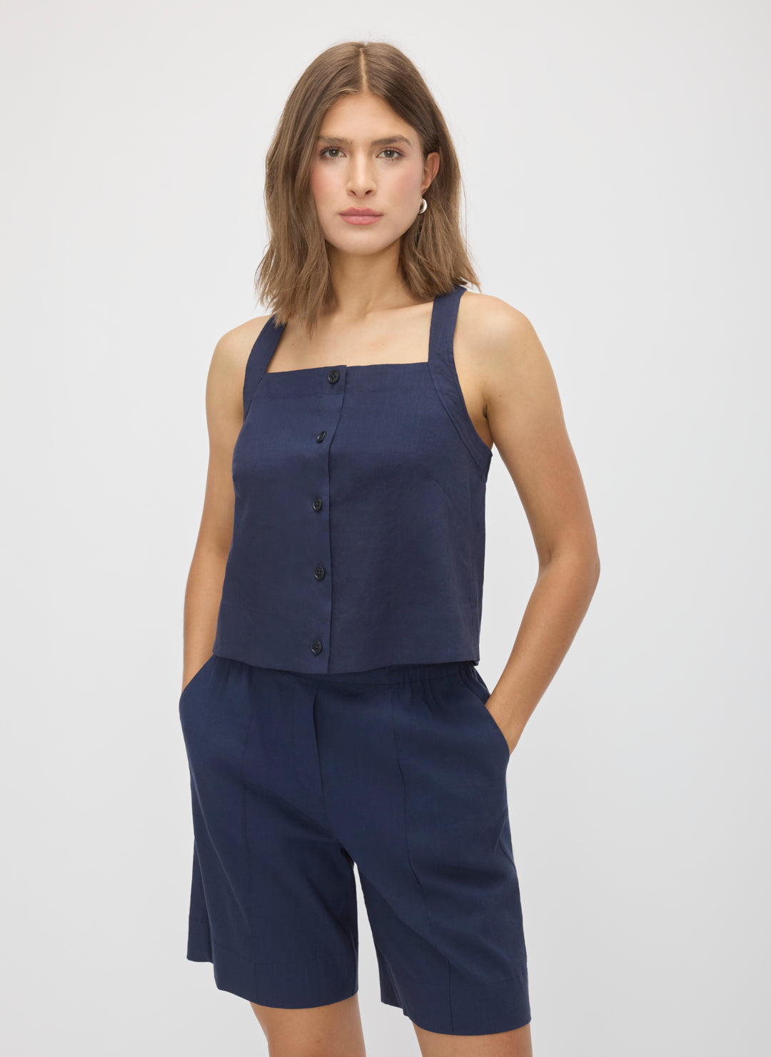 Lyon Linen Squareneck Tank