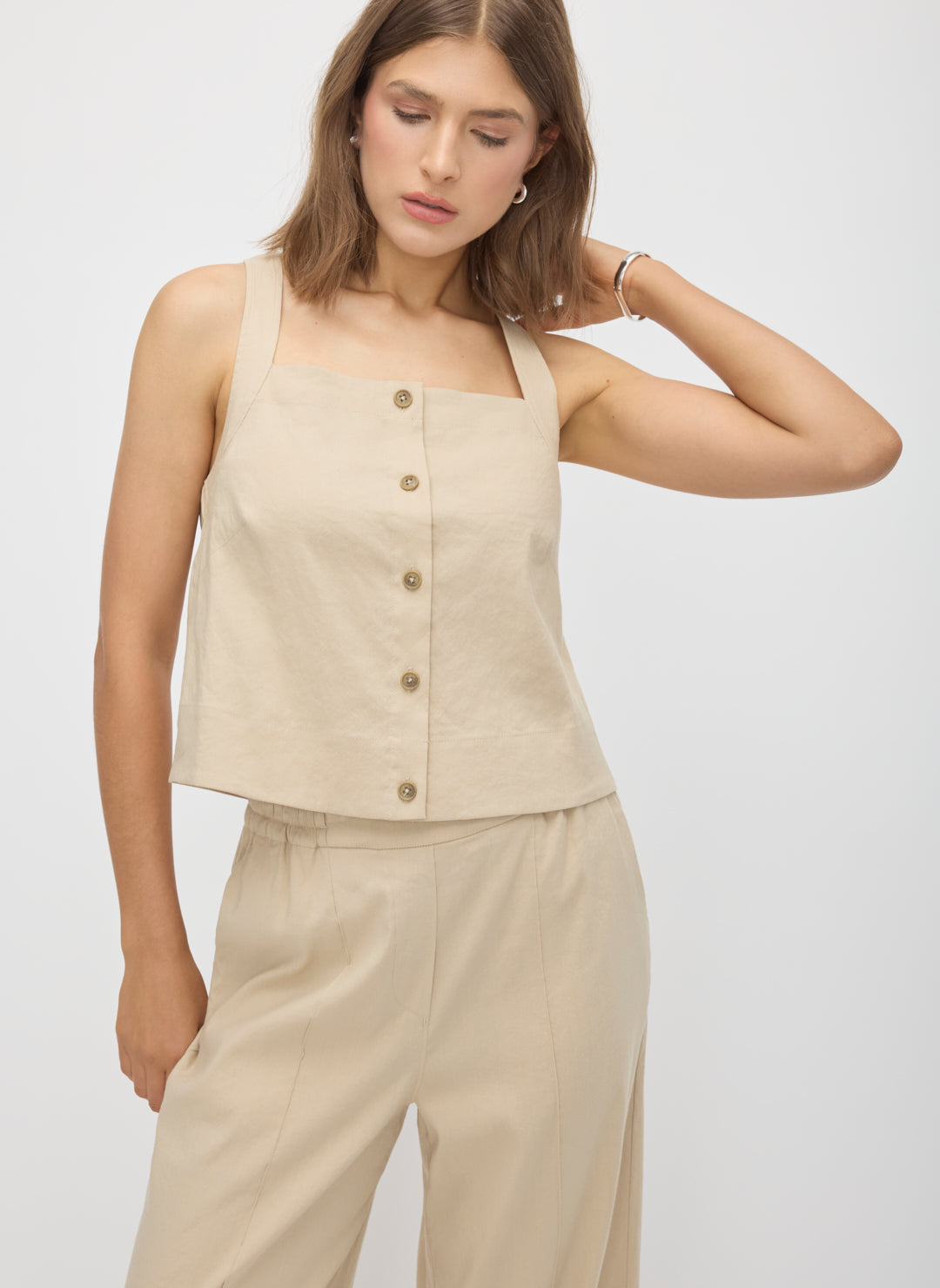 Lyon Linen Squareneck Tank
