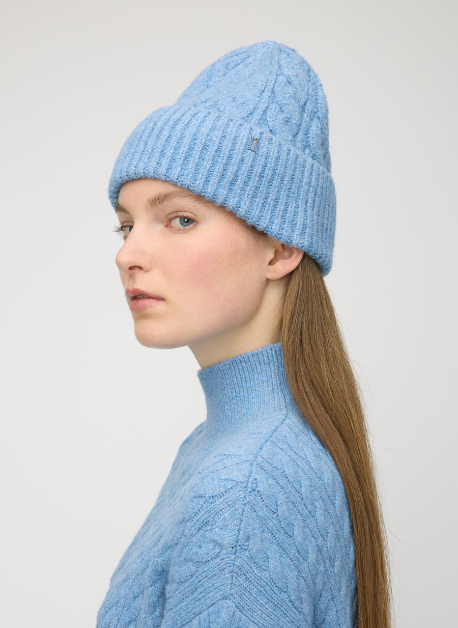 Cashmere Single Cable Toque (Niveous) main image 0