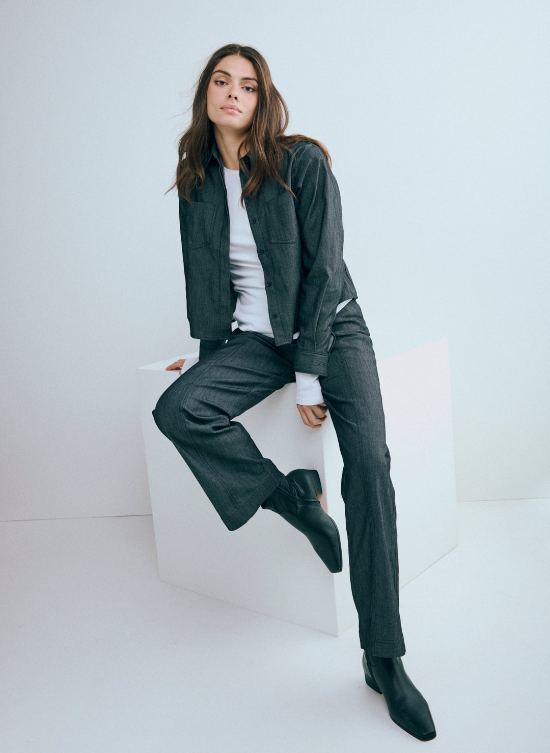 Adira Wide Leg Denim Pants