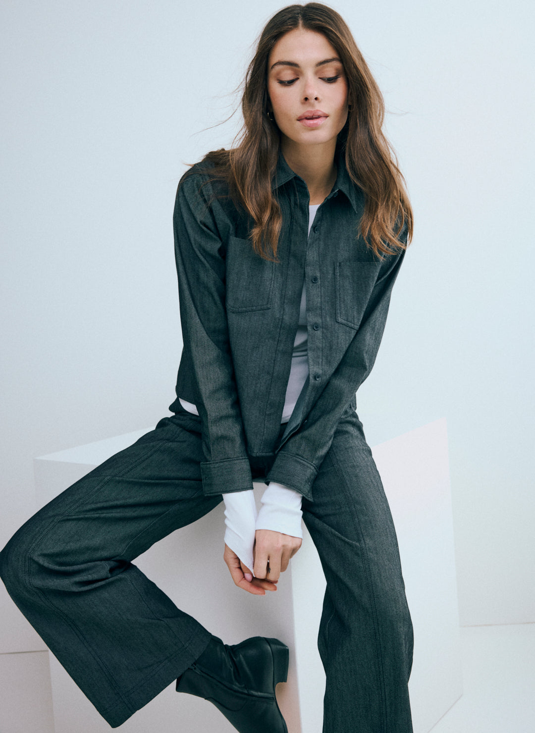 Adira Wide Leg Denim Pants