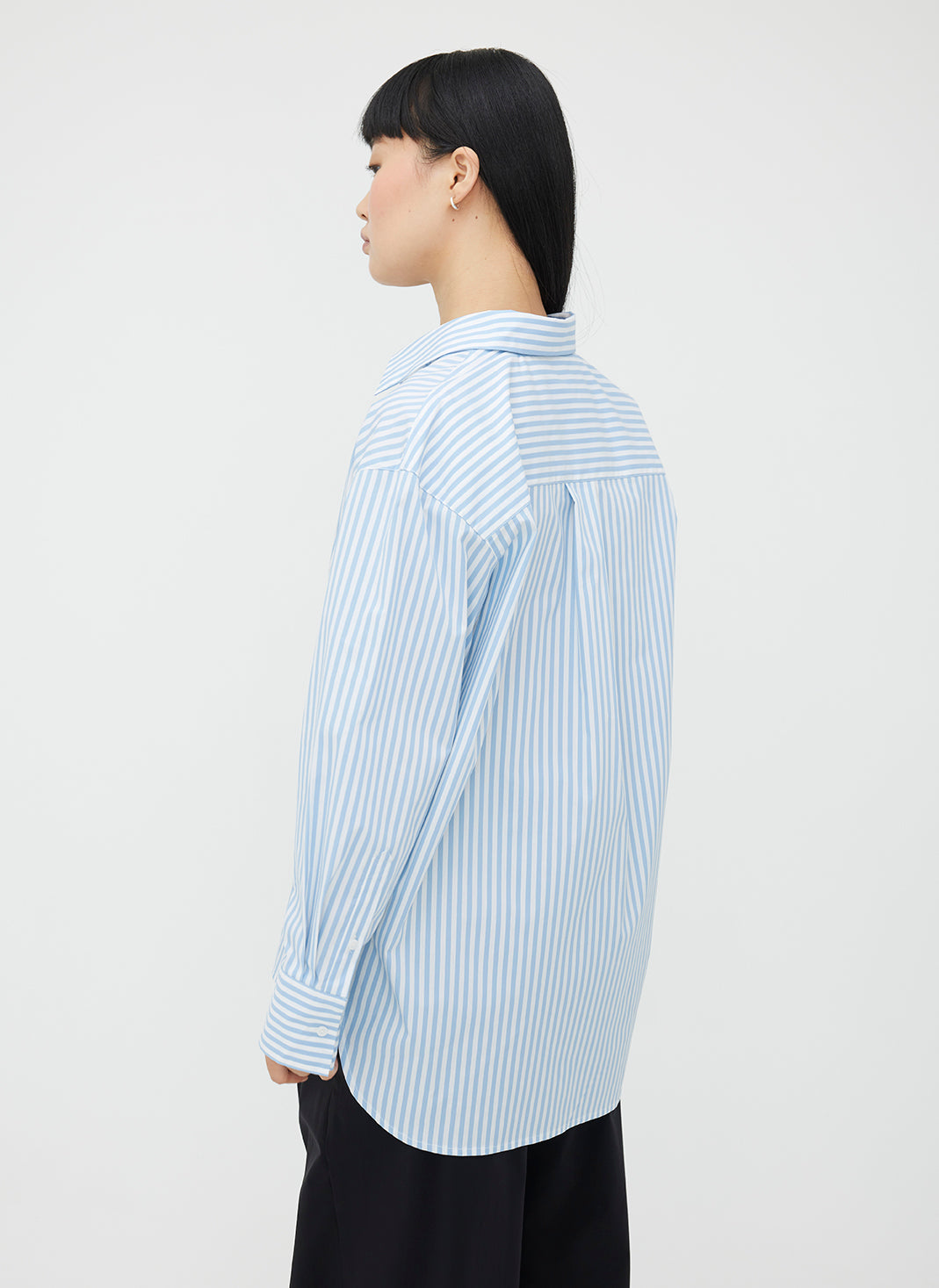 Marbella Boyfriend Shirt ?? | S || Bright White/Cool Blue Stripe