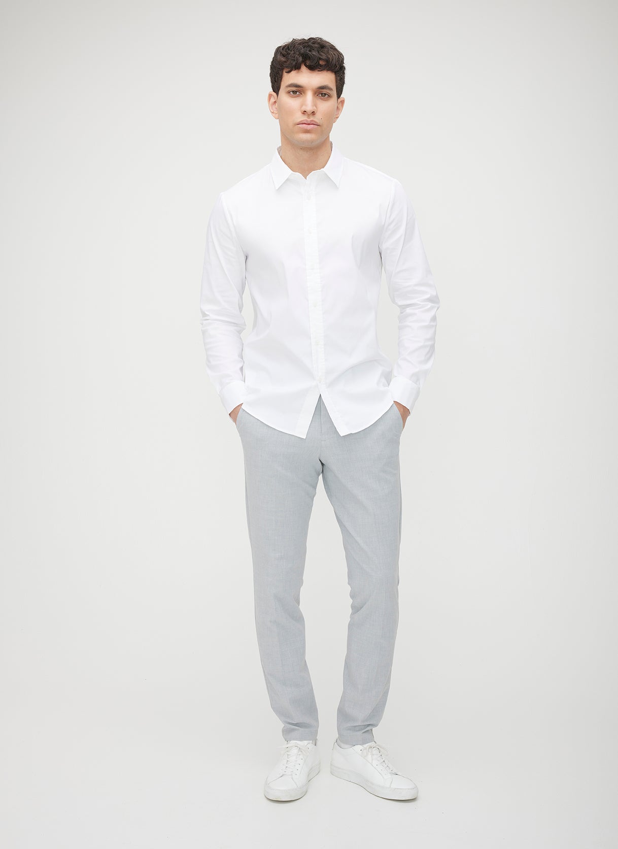 Acadia Long Sleeve Poplin Shirt ?? | M || Bright White