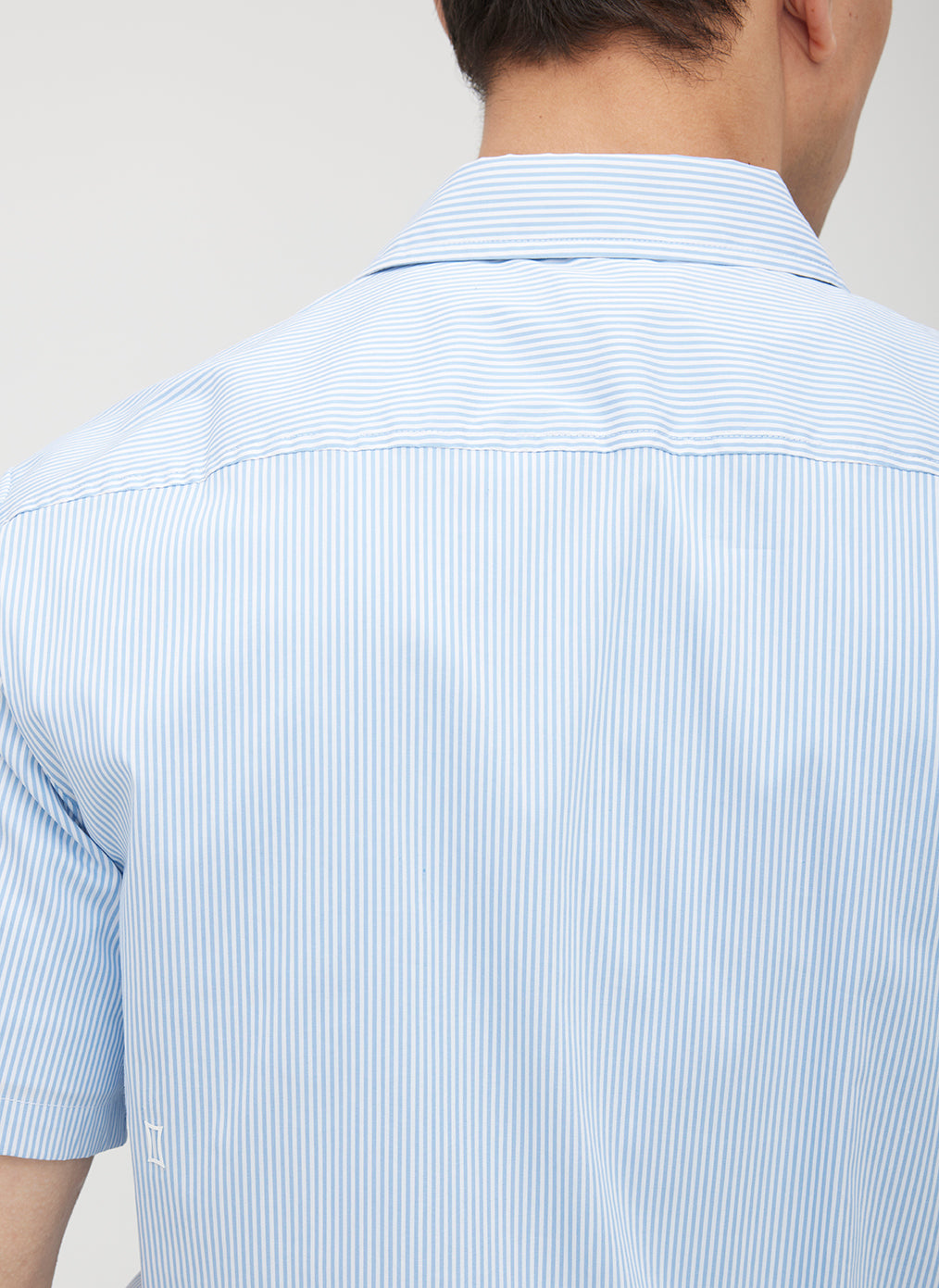 Acadia Short Sleeve Poplin Shirt ?? | M || Bright White/Cool Blue Stripe