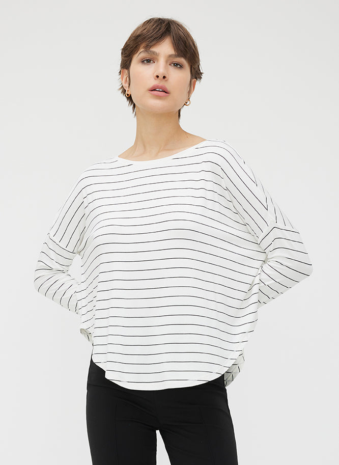 Charlotte Lounge Pullover ?? | S || Off White/Black Stripe