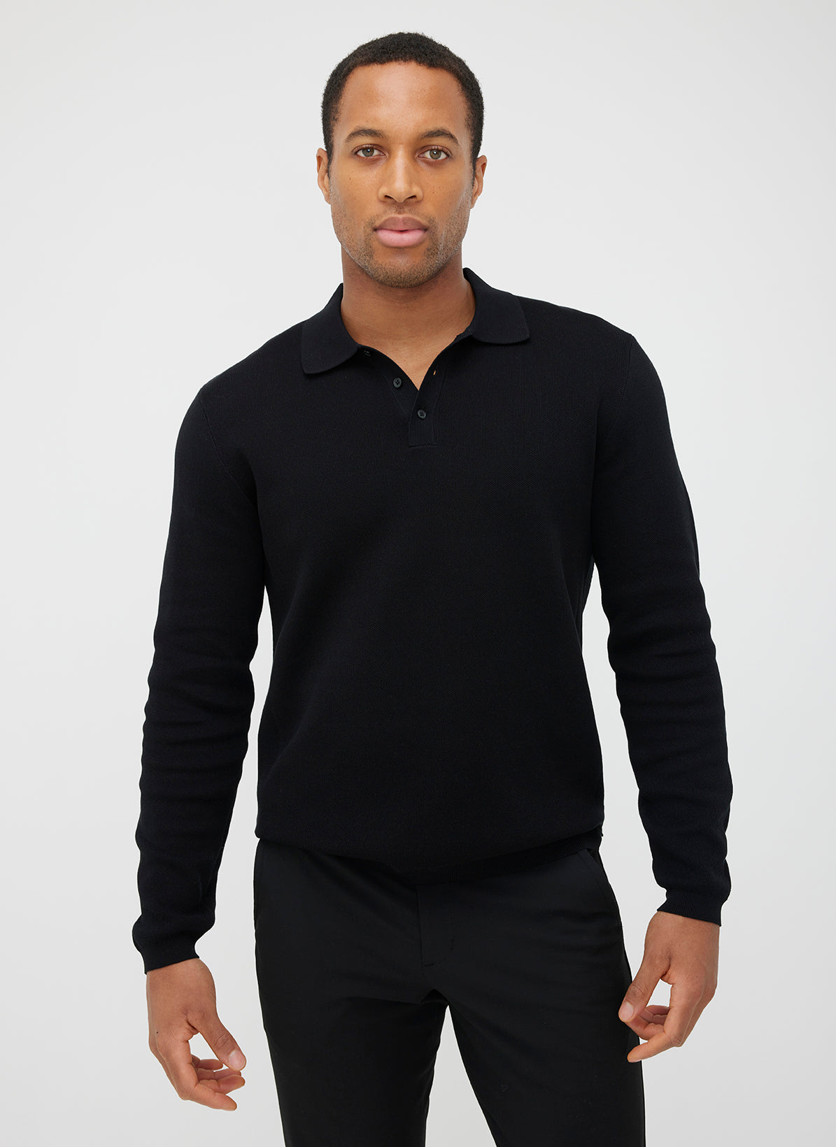 Urban Long Sleeve Polo Sweater ?? | M || Black