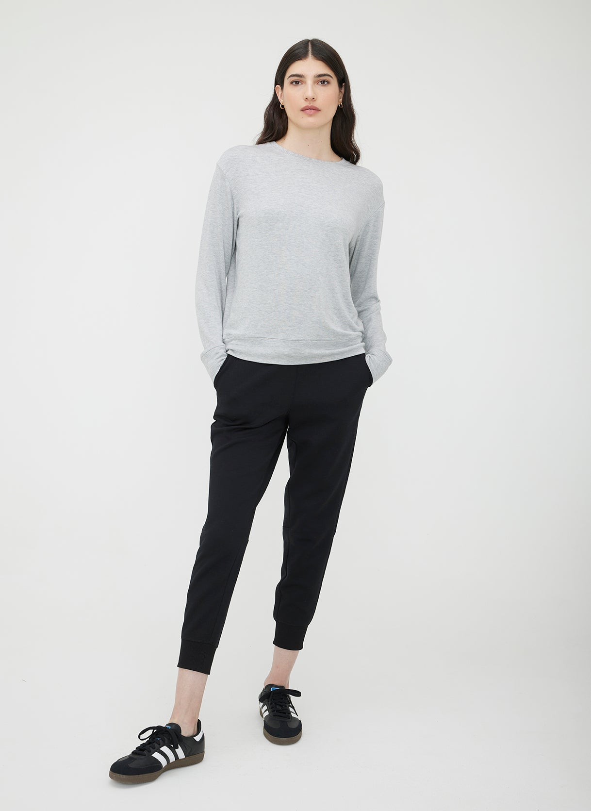 Devon Long Sleeve Pullover ?? || Light Grey Melange 