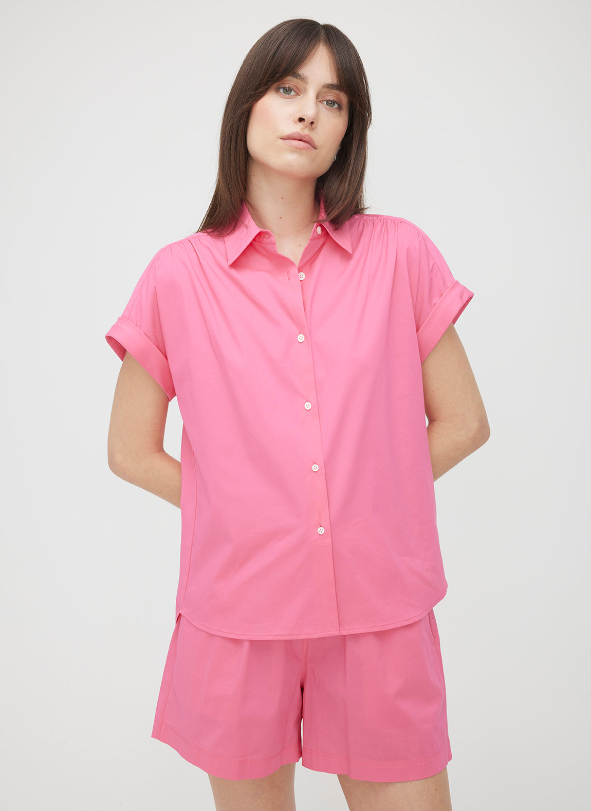 Marbella Short Sleeve Shirt ?? | S || Hot Pink