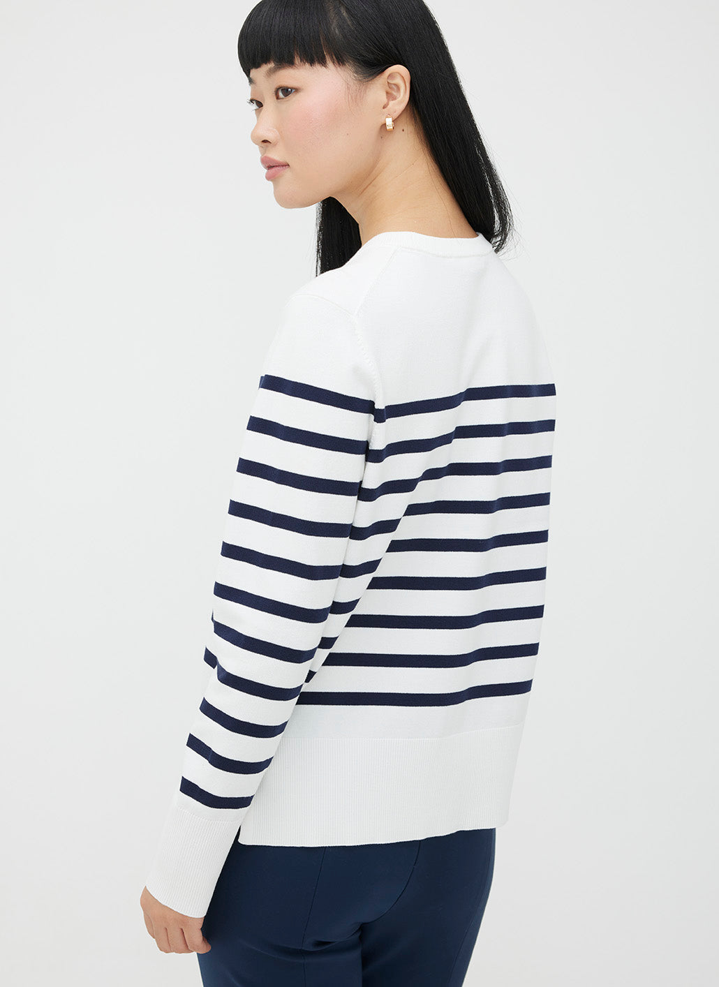 Nolita Crewneck Sweater ?? | S || Off White/Navy Stripe