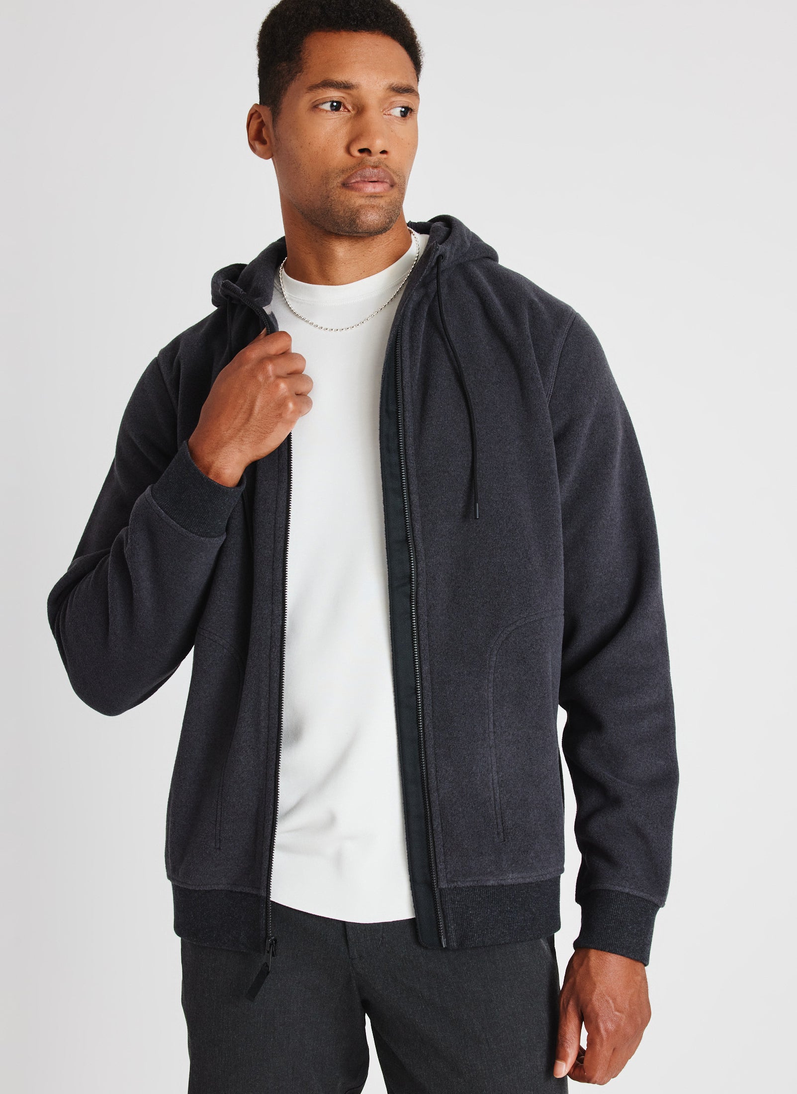 Preston Hooded Fleece Jacket ?? Model:: Hassan | M || Heather Plasma