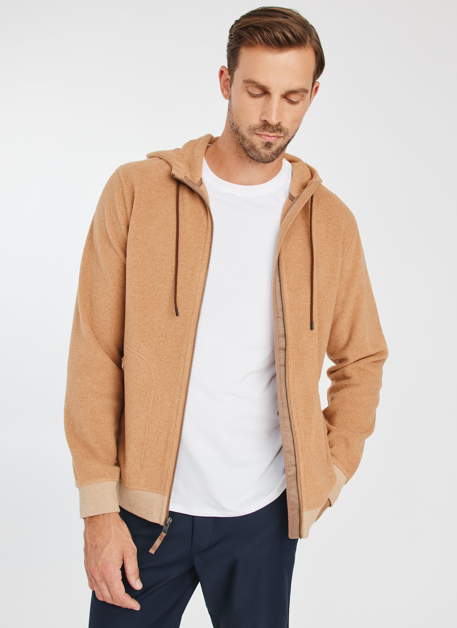 Preston Hooded Fleece Jacket ?? Model:: Scott | M || Heather Saddle