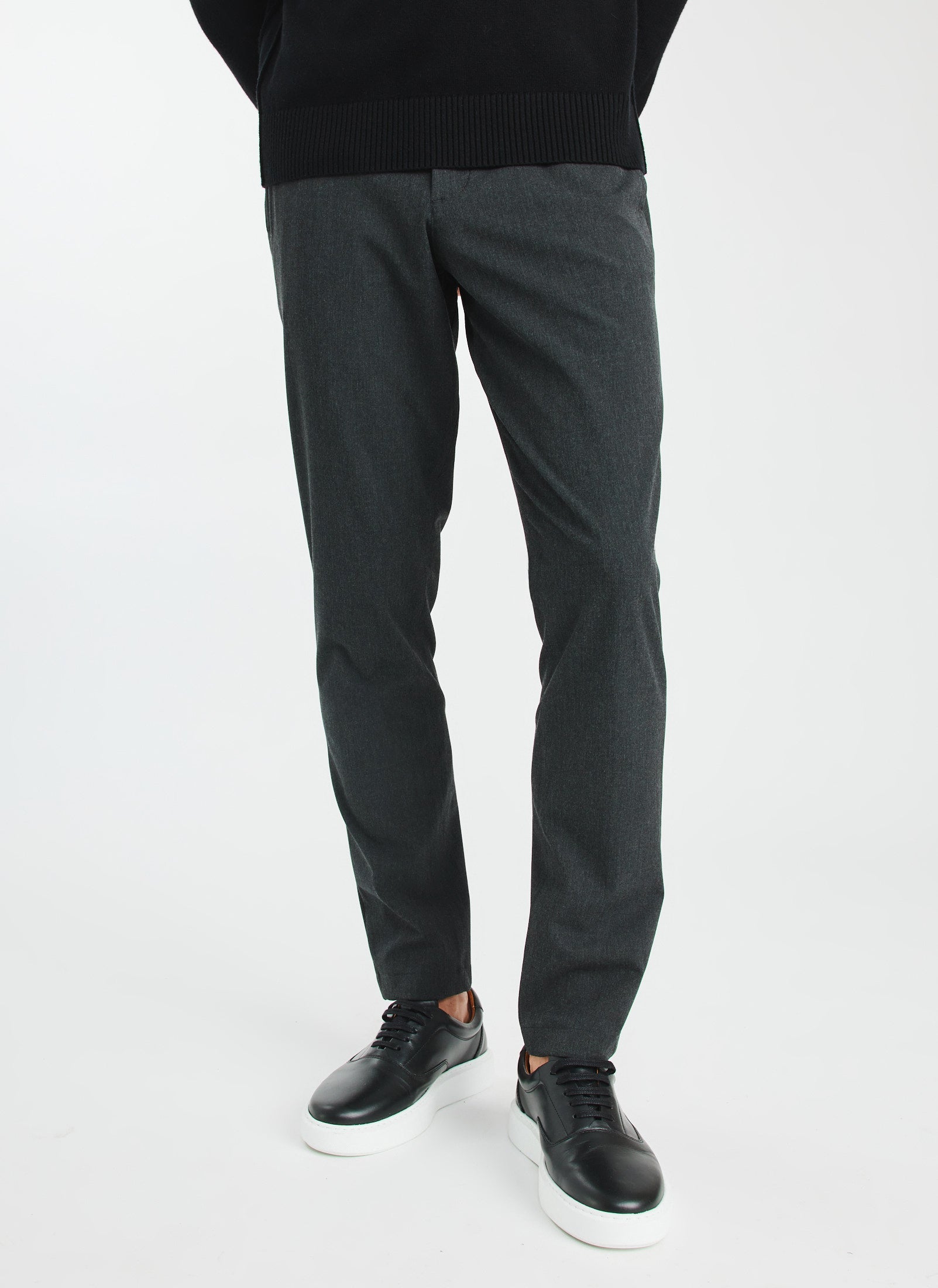 Regular Fit Charcoal Stretch Trousers
