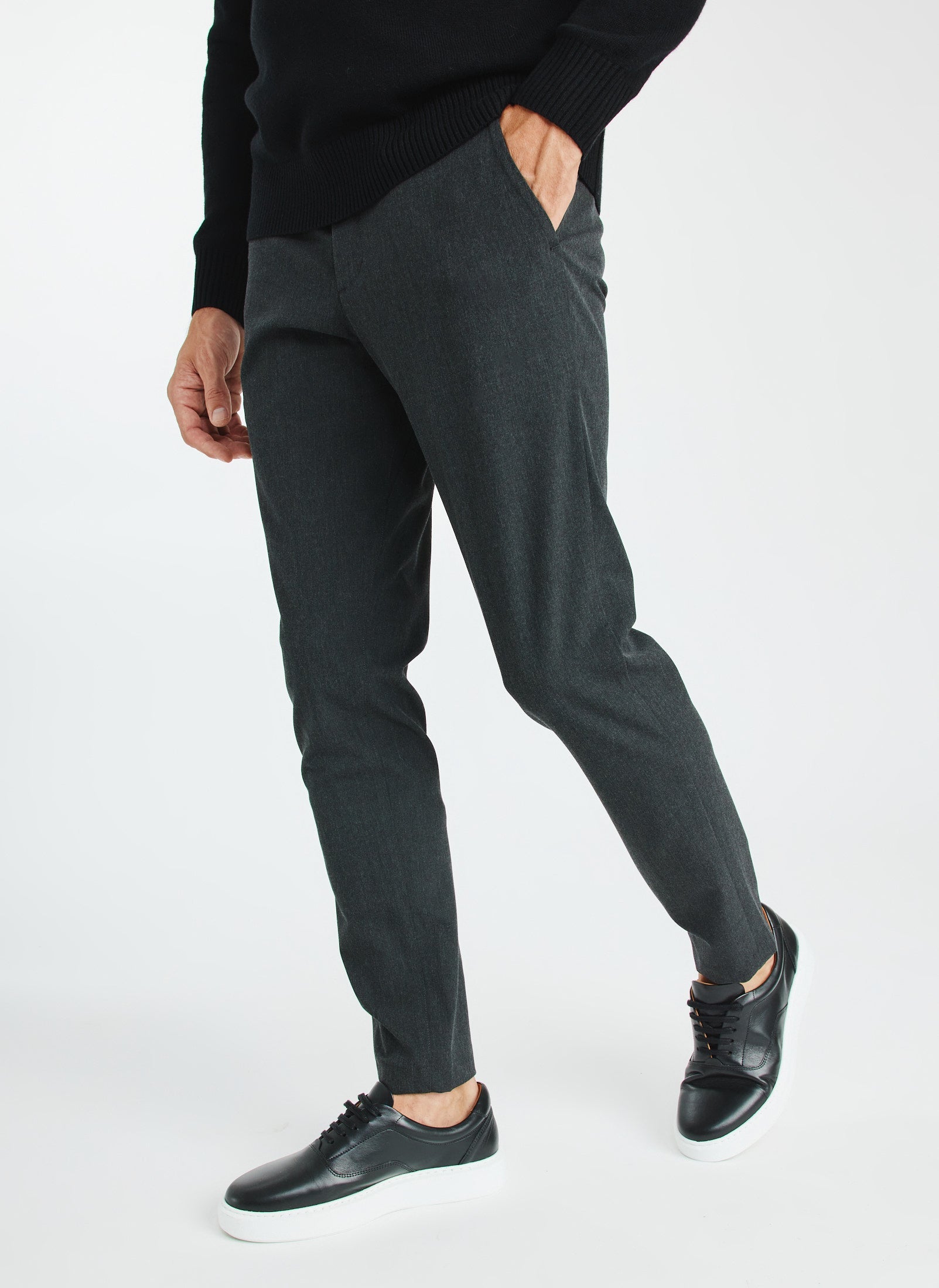 Recycled Suiting Trousers ?? Model:: Scott | 32 || Heather Charcoal