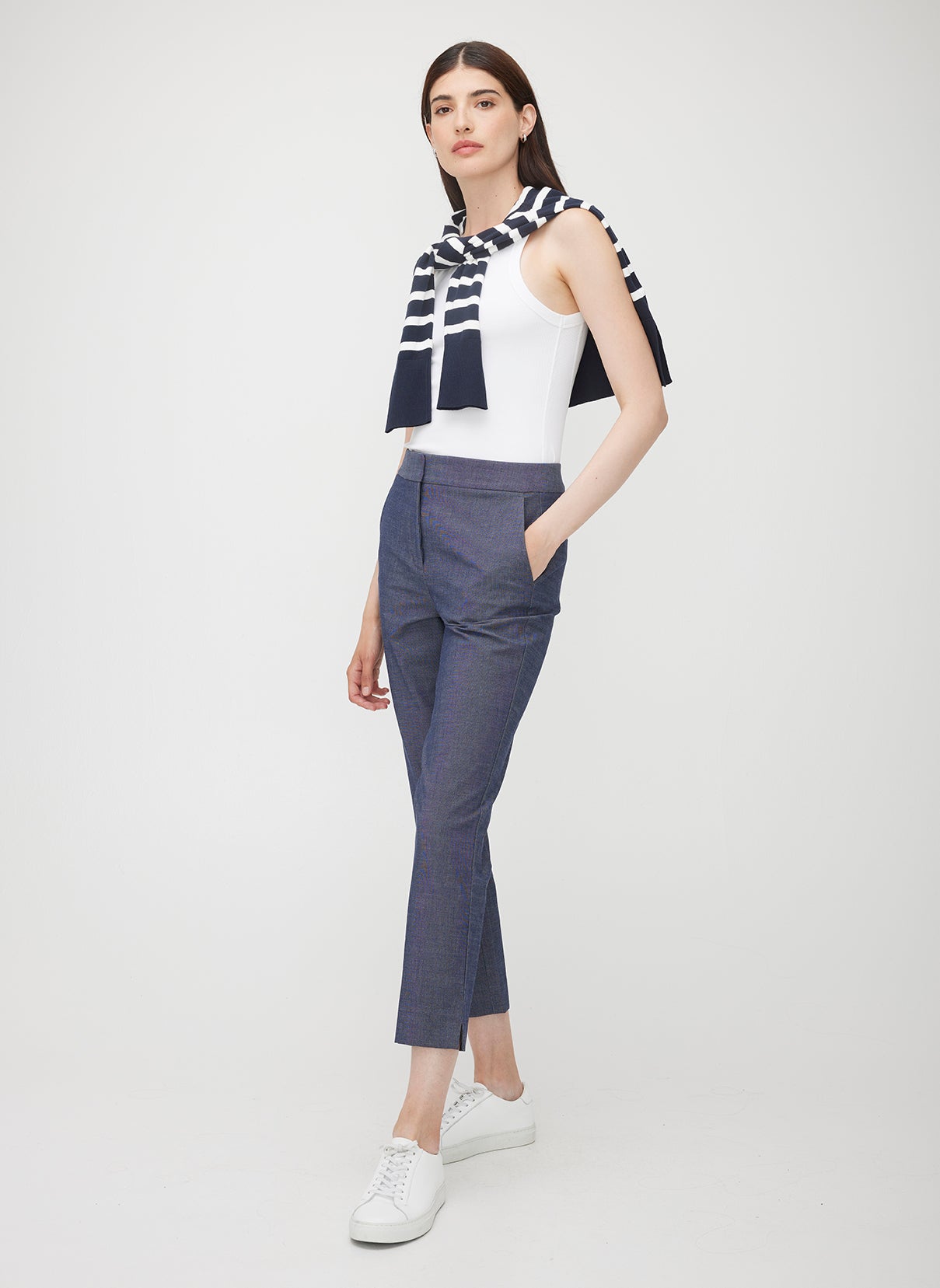 Seymour Classic Cropped Pants ?? | 6 || Navy Chambray
