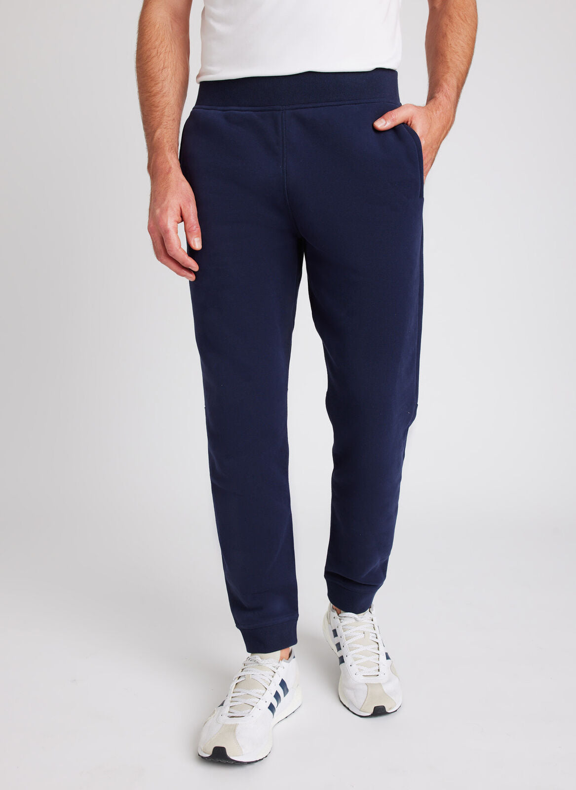 Radiance Tri-Stripe Sweatpants ?? Model:: Ronan | M || Dark Navy